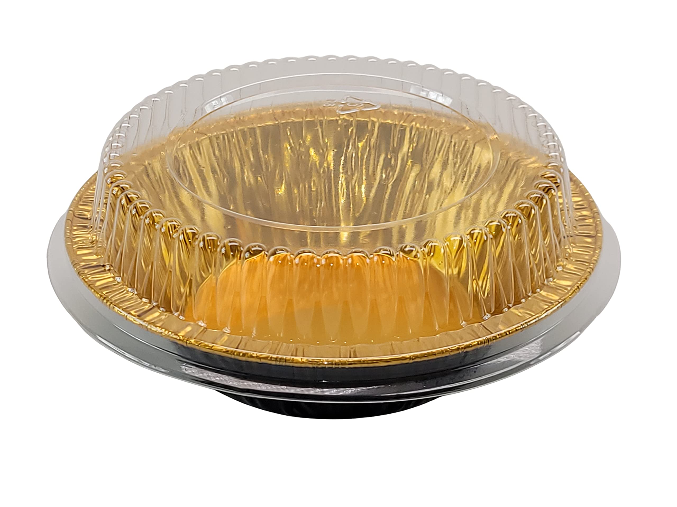 KitchenDance 5 Inch Mini Pie Tins with Lids - Premium Aluminum Baking Pans for Pies, Tarts, Cobblers & Cakes - Reusable & Dishwasher Safe - Perfect for Home Bakers, Holiday Desserts & Party Treats (500, B & G)