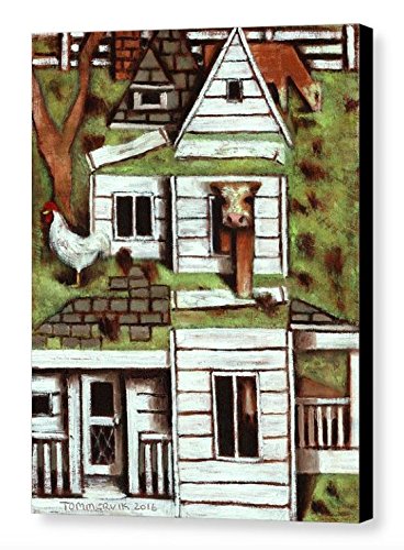 Tommervik Farmhouse Wall Art - Vintage Rooster, Cow & Horse Paintings - Western Country Farm Animal Decor - Canvas Prints for Living Room, Kitchen & Office