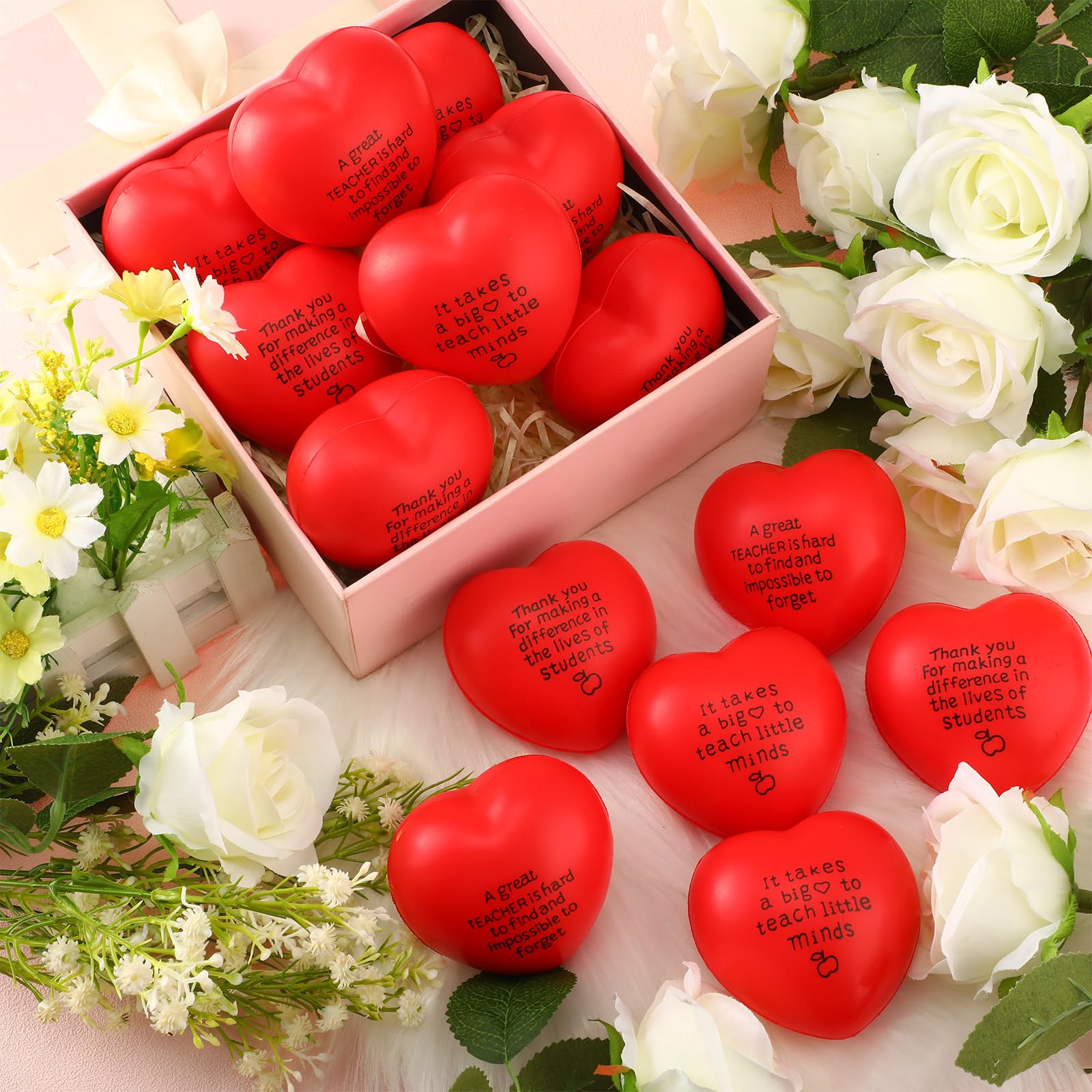 **Leyndo 12-Pack Heart Shaped Stress Balls for Teachers - Bulk Anxiety Relief Toys, Motivational Gifts for Educators, Staff & Coworkers - Perfect for Teacher Appreciation, Thank You Gifts & Office Stress Relief**    *(Use Cases: Ideal for classroom stress relief, teacher appreciation events, office gifts, coworker recognition, and anxiety management.)*