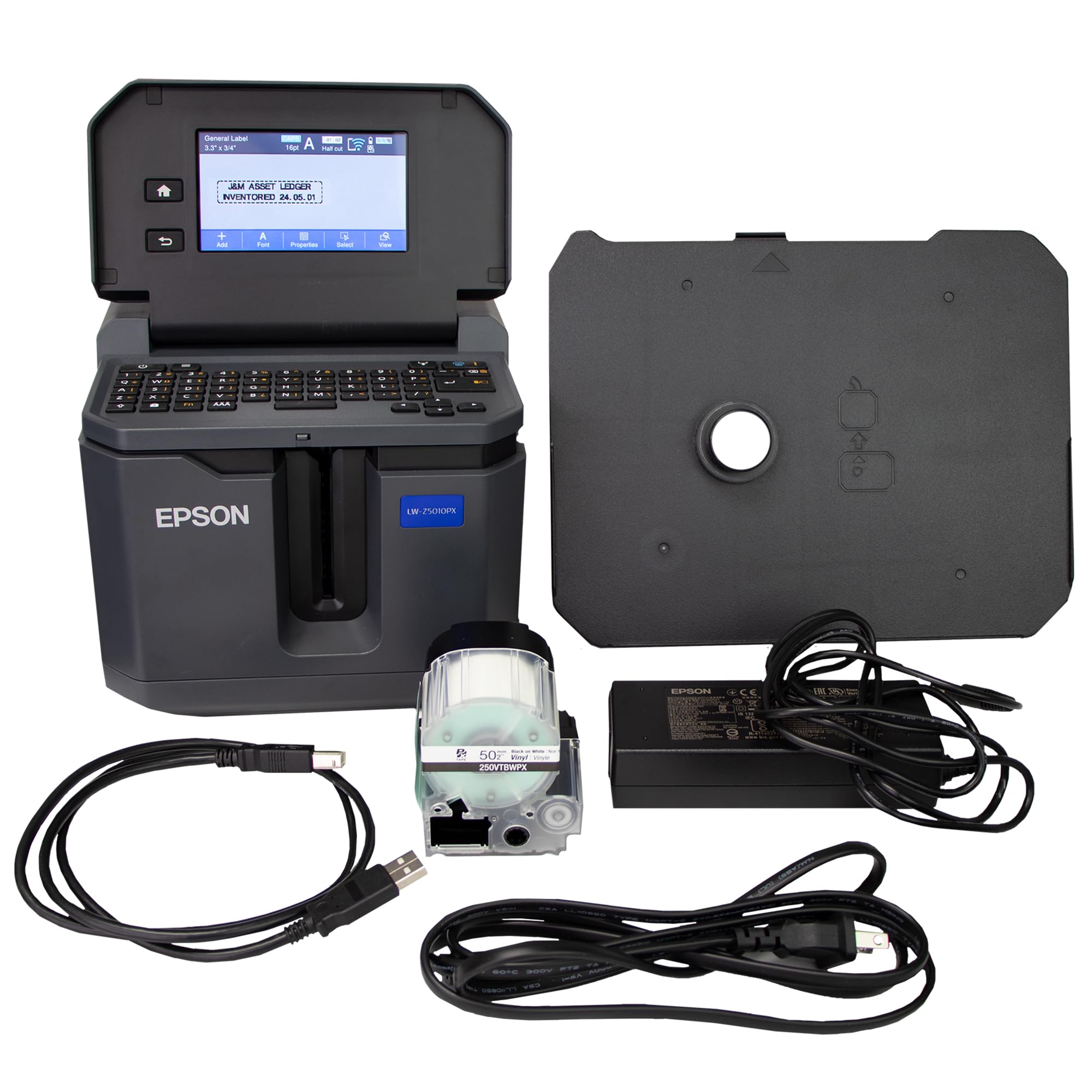 Epson LW-Z5010PX Industrial Label Printer Kit - High-Speed Desktop Label Maker with PX 147' Bulk Rolls & Accessories for Warehouse, Office, and Retail Organization