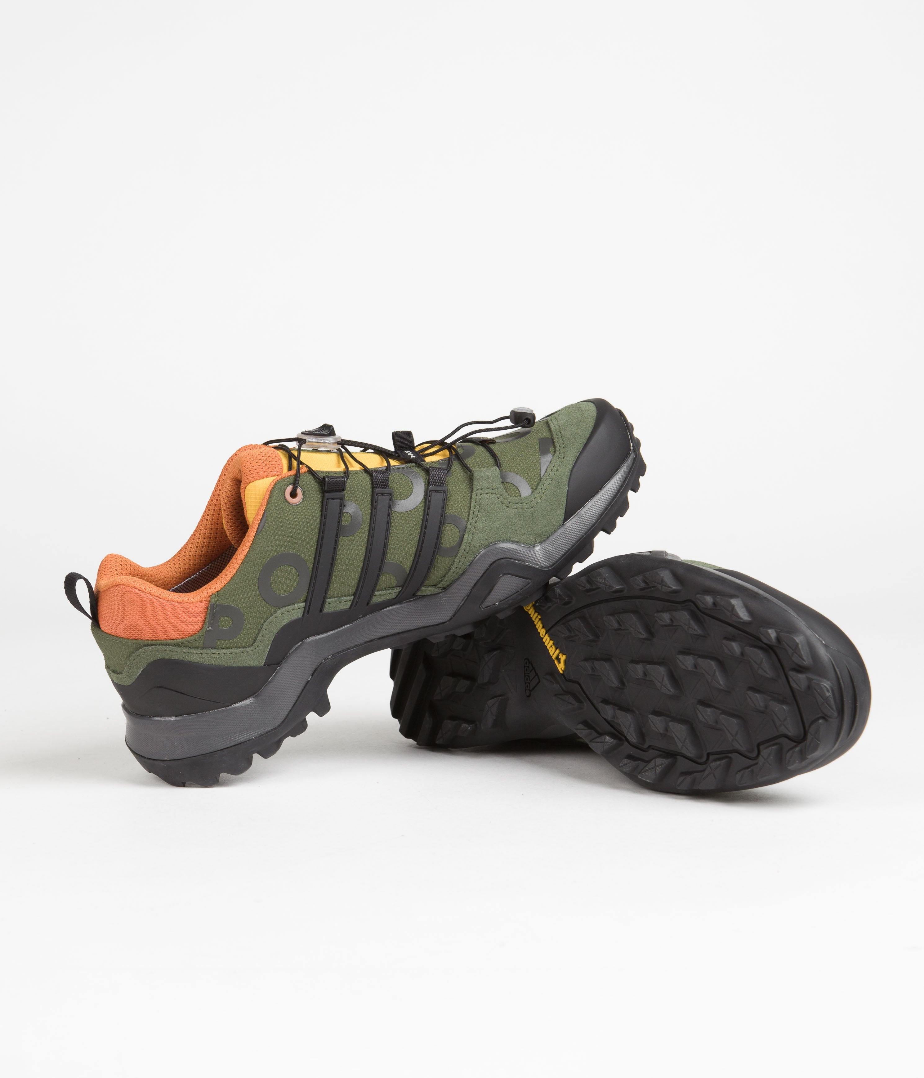 Adidas x Pop Trading Company Swift R2 GTX Running Shoes for Men - Wild Pine / Core Black / Semi Solar Yellow | Waterproof Trail Running & Outdoor Hiking Sneakers