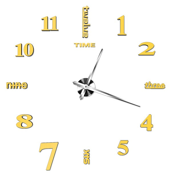 Large DIY Wall Clock Sticker - Creative Home Decor for Living Room, Bedroom & Office - Modern Mirror Face Design for Stylish Interior