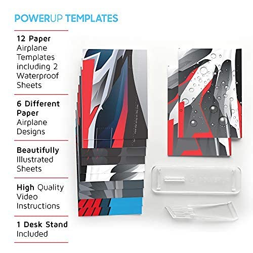 POWERUP 4.0 Ultimate Flight Bundle with Paper Airplane Templates, Accessories, Spare Parts & Instruction Book - Smart RC Controlled Paper Plane Kit for Kids & Adults, STEM Learning Toy for Indoor/Outdoor Flying Fun