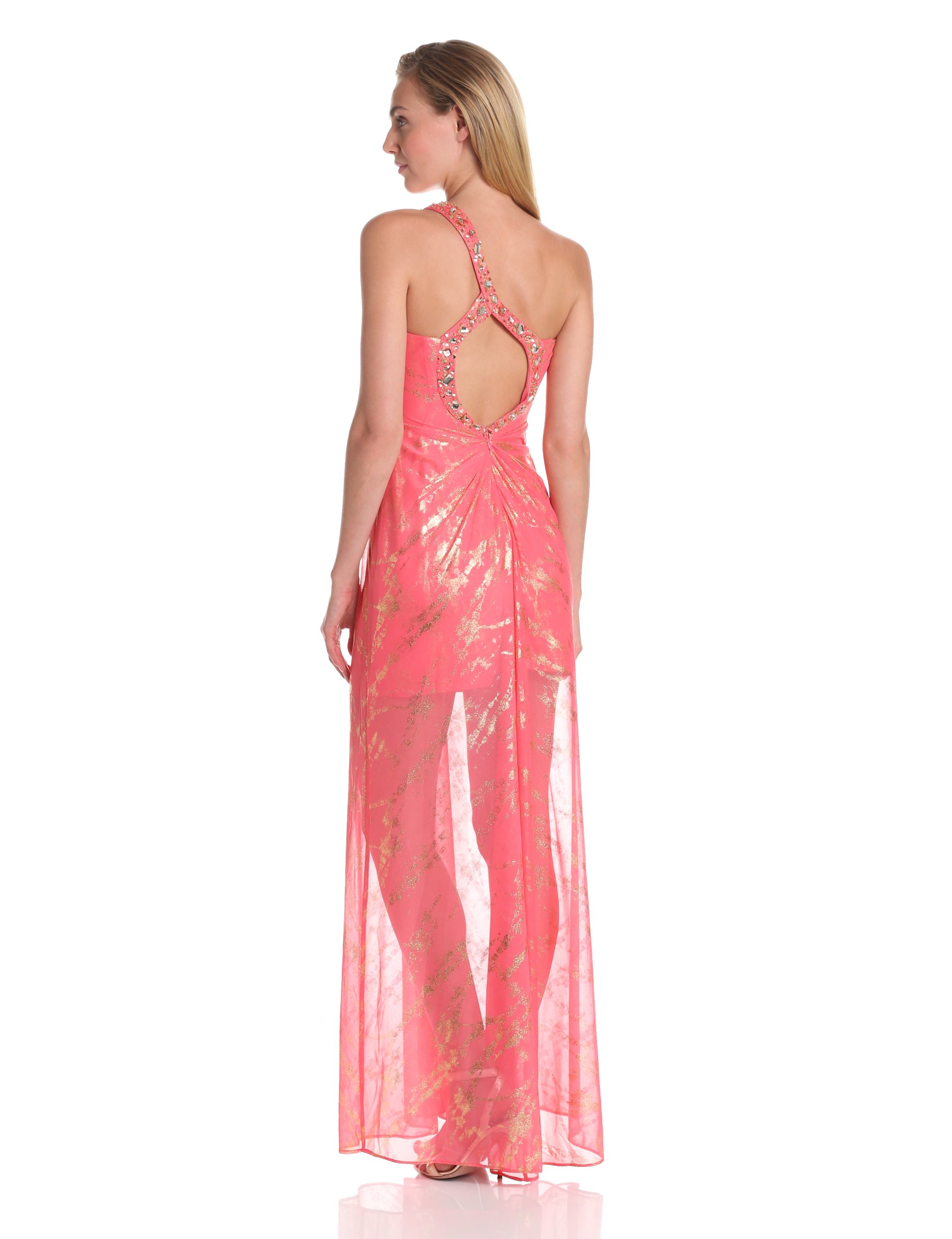Adrianna Papell Hailey Women's One Shoulder Overlay Dress - Elegant Evening Gown for Prom, Cocktail Party & Special Occasions
