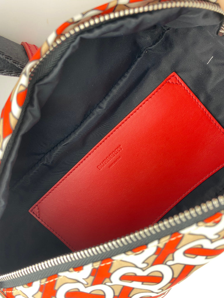 Burberry Monogram Nylon Waist Bag for Men & Women - Crossbody Fanny Pack with Adjustable Strap - Perfect for Travel, Hiking & Everyday Use
