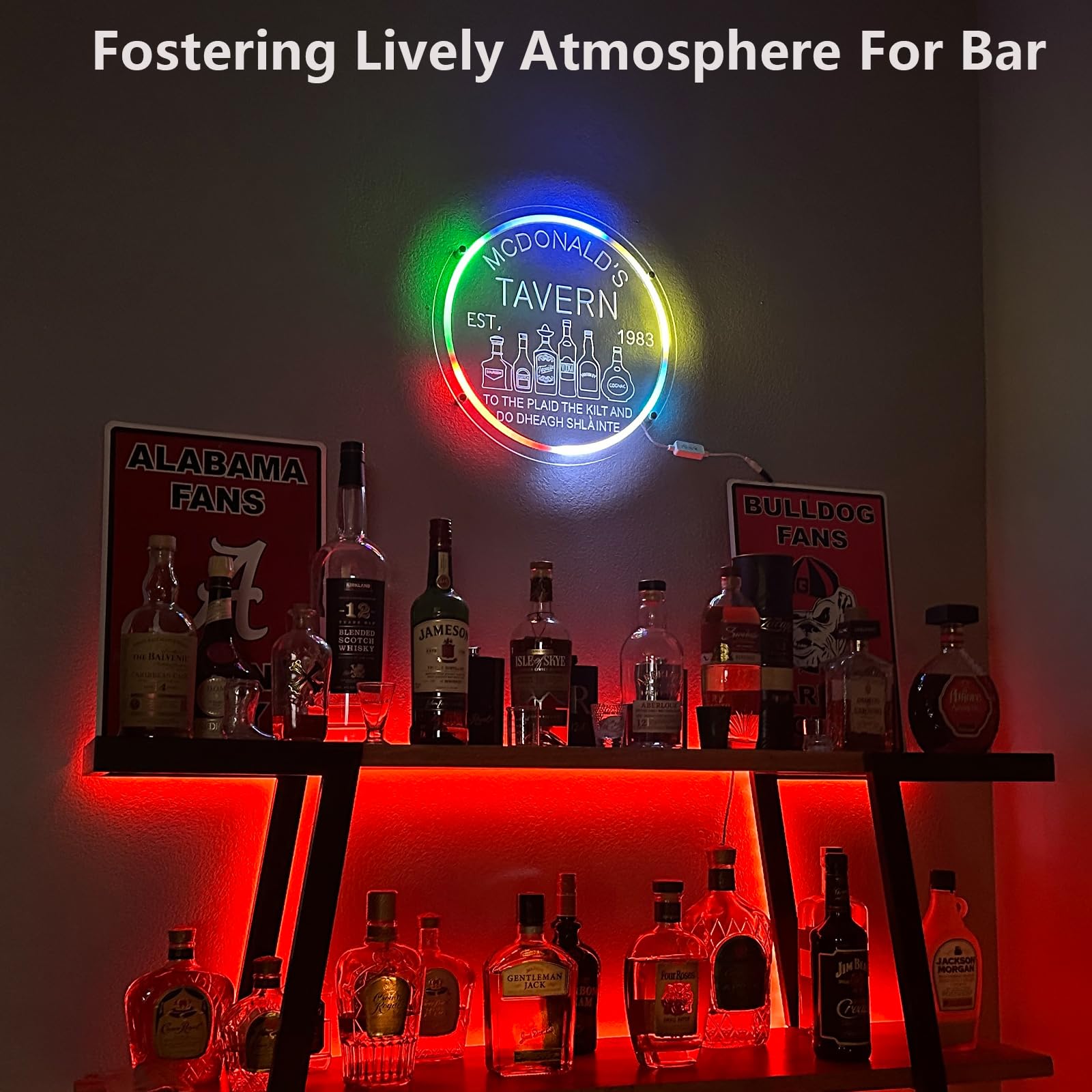 Custom Neon Sign with Remote - Personalized LED Dimmable Wall Light for Man Cave, Home Bar & Business Decor | 24''x24'' Dimmable Neon Light for Birthday Gifts (Men/Dad) | Perfect for Bars, Bistros, Game Rooms & Gifts