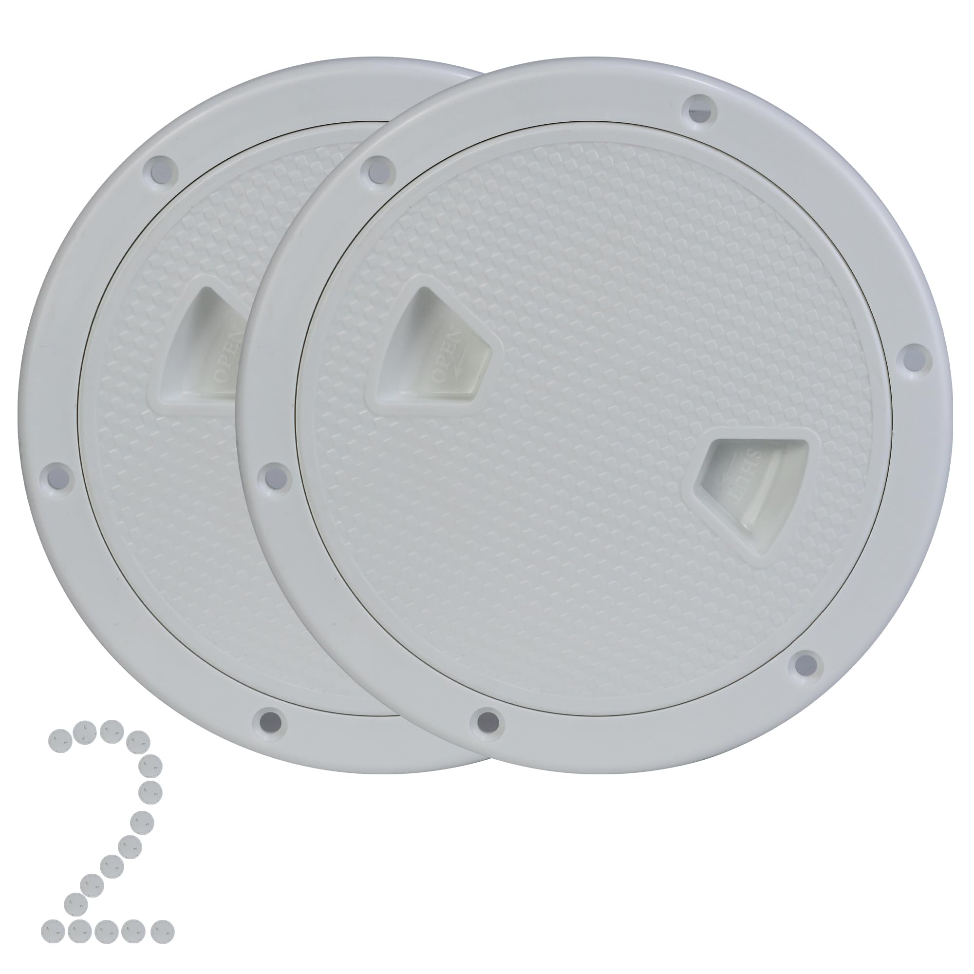 PLOOTA Marine Boat Round Deck Hatch Cover - Non-Slip Waterproof Inspection Plate Access for Kayak, Yacht, Sailboat - Detachable Water-Tight Lid with Screws Included - Perfect for Marine Maintenance & Storage Access