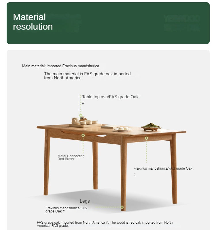Solid Oak Wood Modern Coffee Table - Stylish & Durable Living Room Furniture for Home Decor & Entertaining