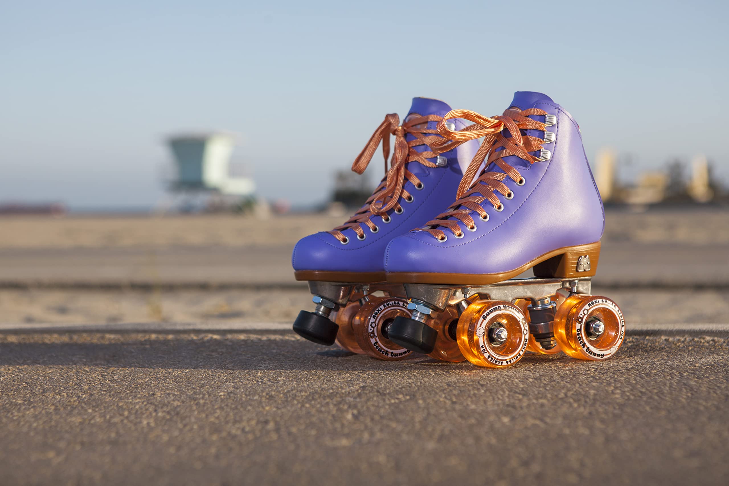 Moxi Beach Bunny Roller Skates for Women - Stylish Quad Skates with Cute Design for Outdoor Skating, Rink, Fitness & Retro Fashion
