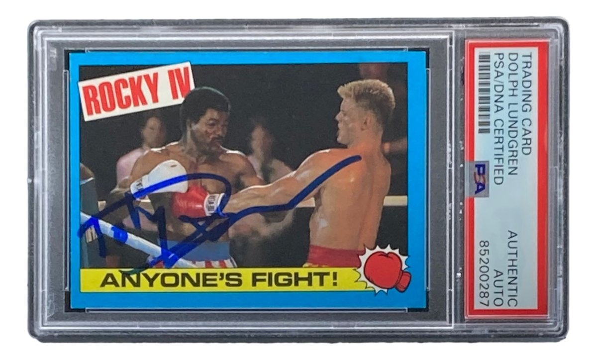 Dolph Lundgren Autographed 1985 Topps #22 Rocky IV Ivan Drago Trading Card - PSA/DNA Certified - Collectible Memorabilia for Movie Fans & Boxing Enthusiasts