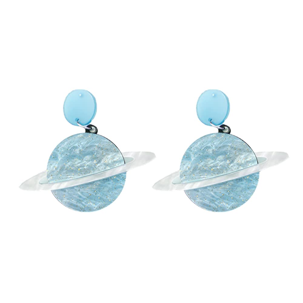 Stylish Acrylic Moon and Planet Dangle Earrings - Cute Universe Resin Drop Earrings for Women | Perfect for Parties, Date Nights & Boho Fashion