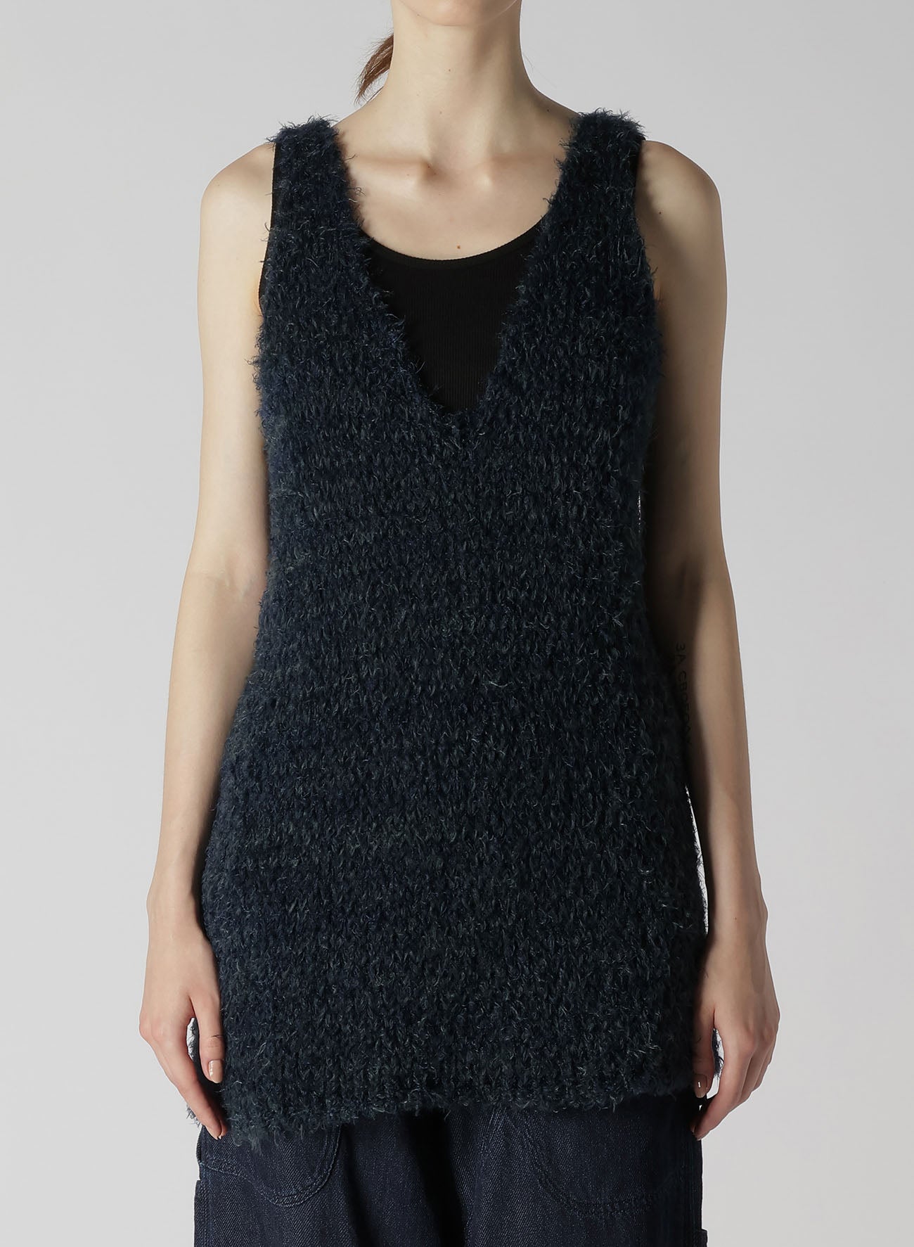Combi Color Jersey V-Neck Compact Knit Vest for Women - Lightweight & Breathable Layering Top for Casual Wear & Office Outfits