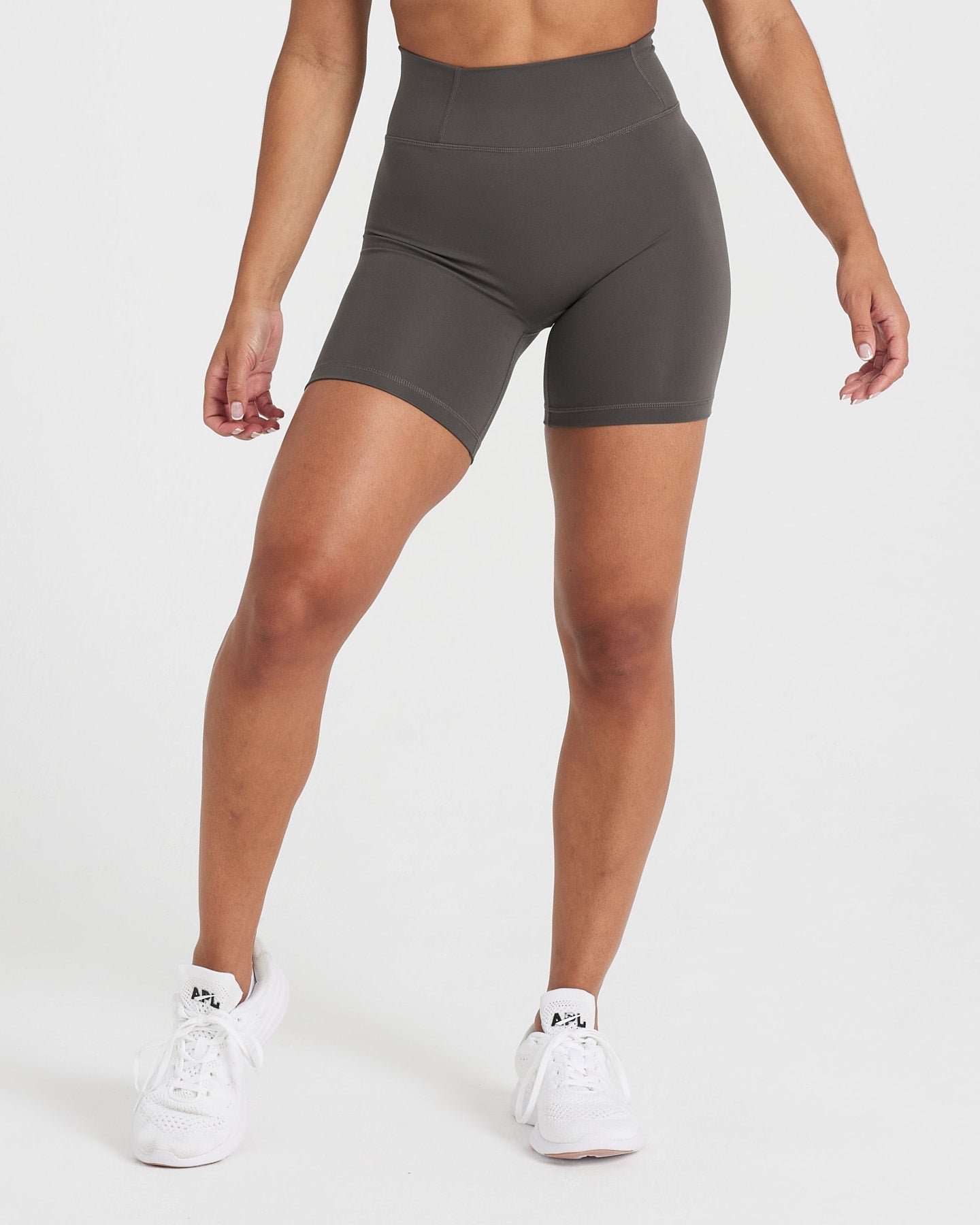 Timeless Women's Casual Shorts in Deep Taupe - Comfortable High Waist Summer Shorts for Outdoor Activities, Travel, and Lounge Wear