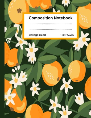 Orange Fruit Pattern Composition Notebook - 6x9 Inches, 120 Pages, College Ruled | Perfect Gift for Orange Lovers & Students | Cute Journal for School, Office & Creative Writing