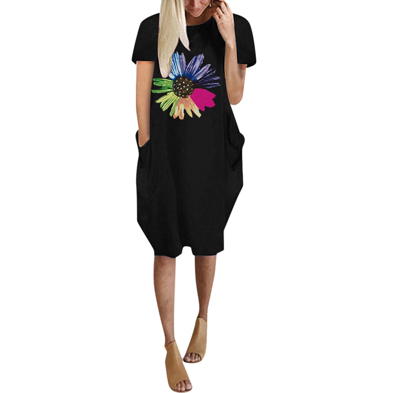 Plus Size Oversized Tunic Dress - Long & Short Sleeve Baggy Midi T-Shirt Dress for Women | Winter Casual Wear & Birthday Party Outfit