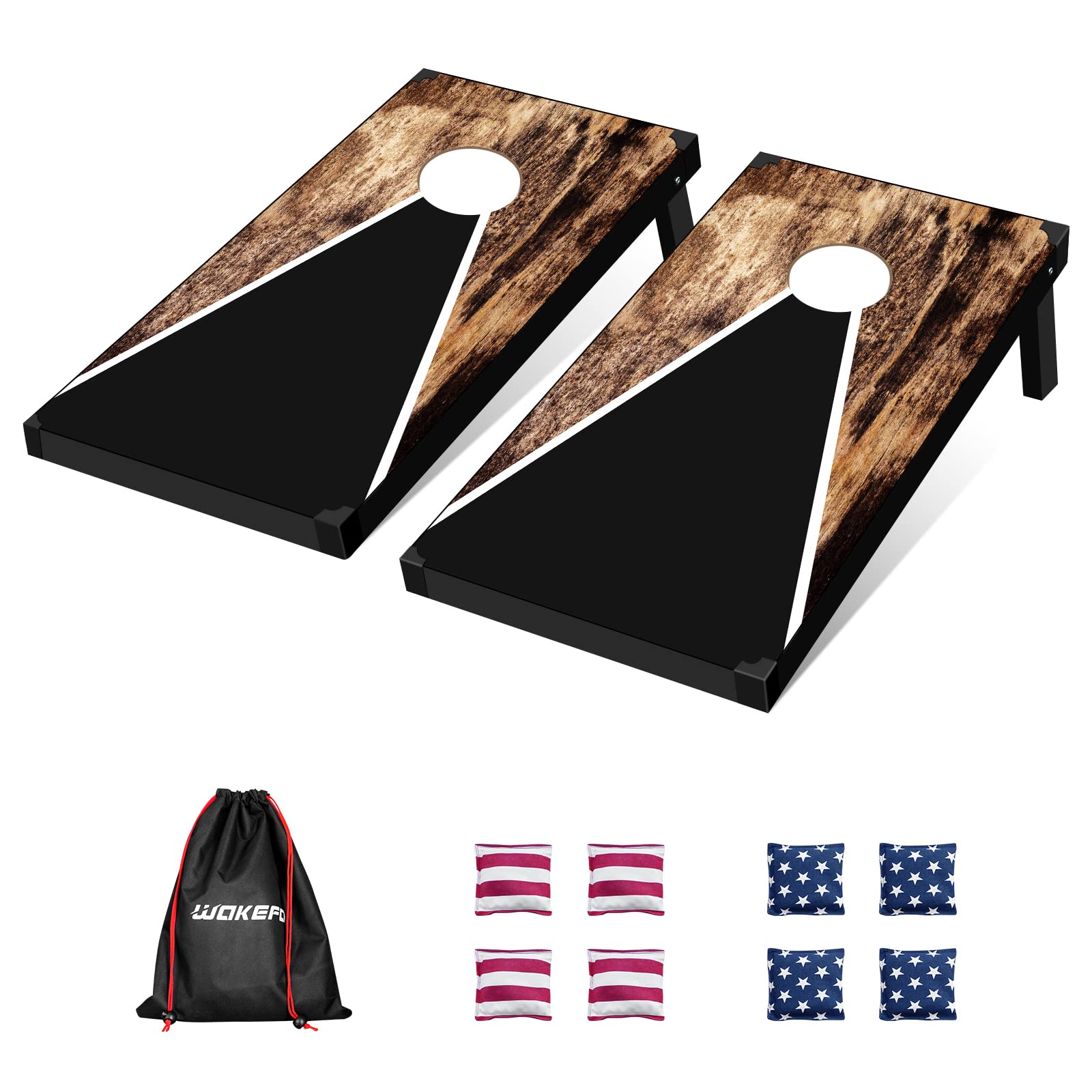 Premium 3'X2' Cornhole Game Set with 8 Bean Bags & 2 MDF Boards - Outdoor Toss Game for Backyard, Park, Camping, Tailgating & Family Gatherings