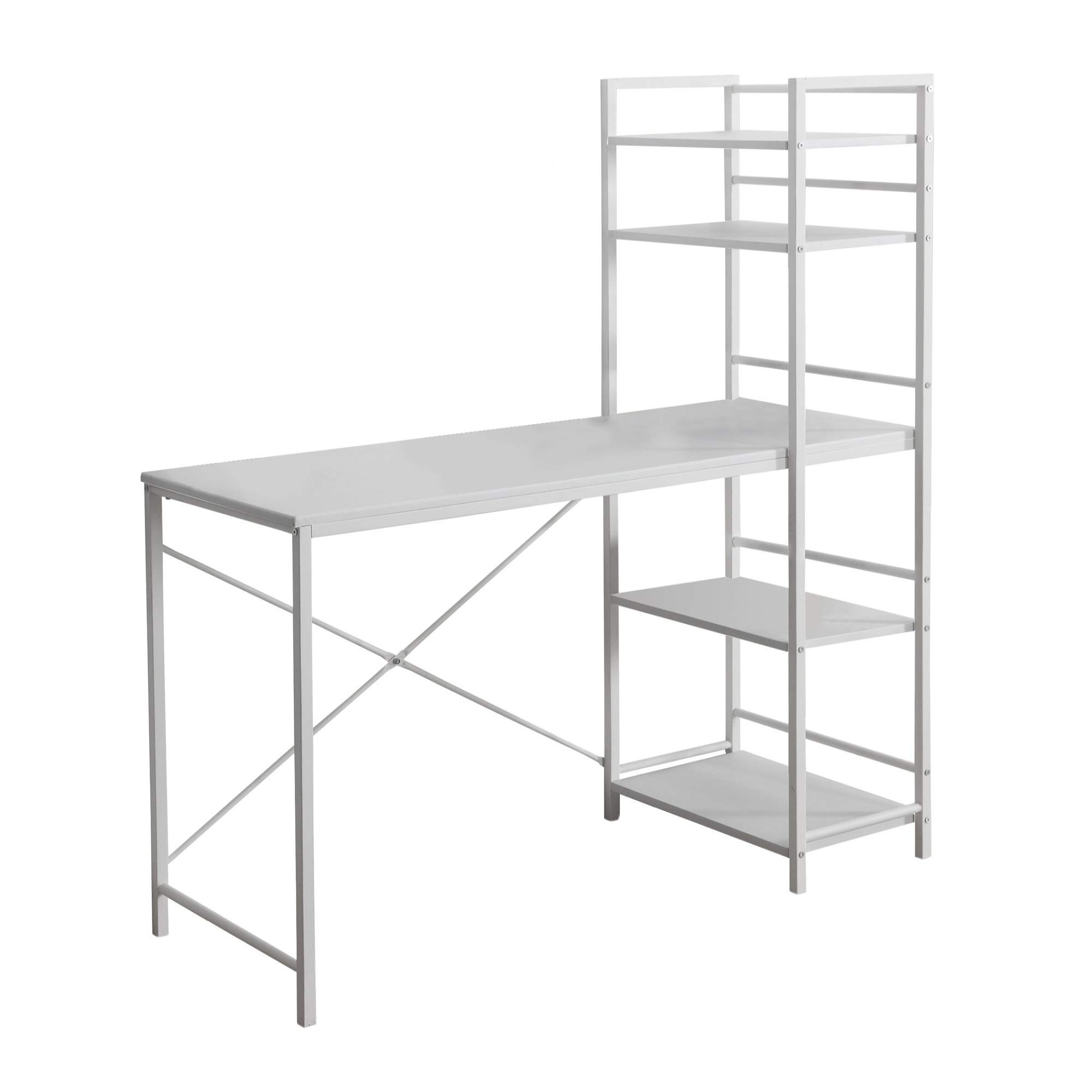 Ergonomic 48 Inch White Computer Desk with Sturdy Metal Frame - Perfect for Home Office, Gaming Setup, and Small Workspaces