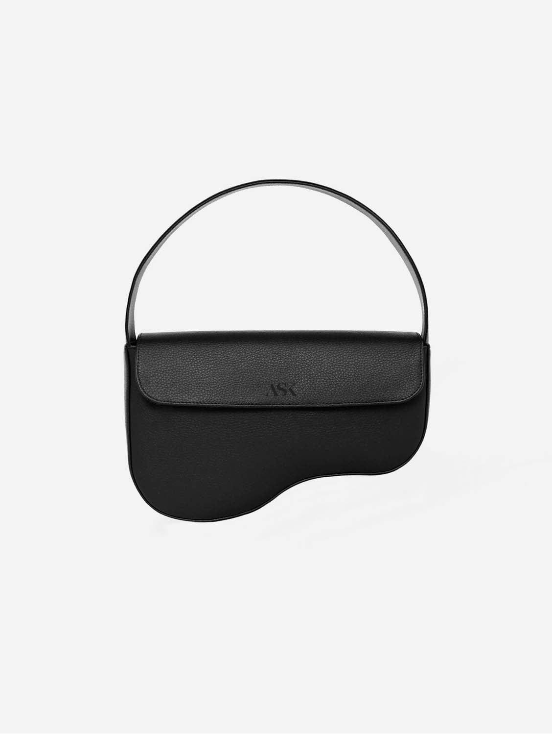 Vegan Leather Saddle Bag for Women | Clover MIRUM® Eco-Friendly Crossbody Purse | Black Handbag for Casual Outings & Work | Sustainable Fashion Accessory