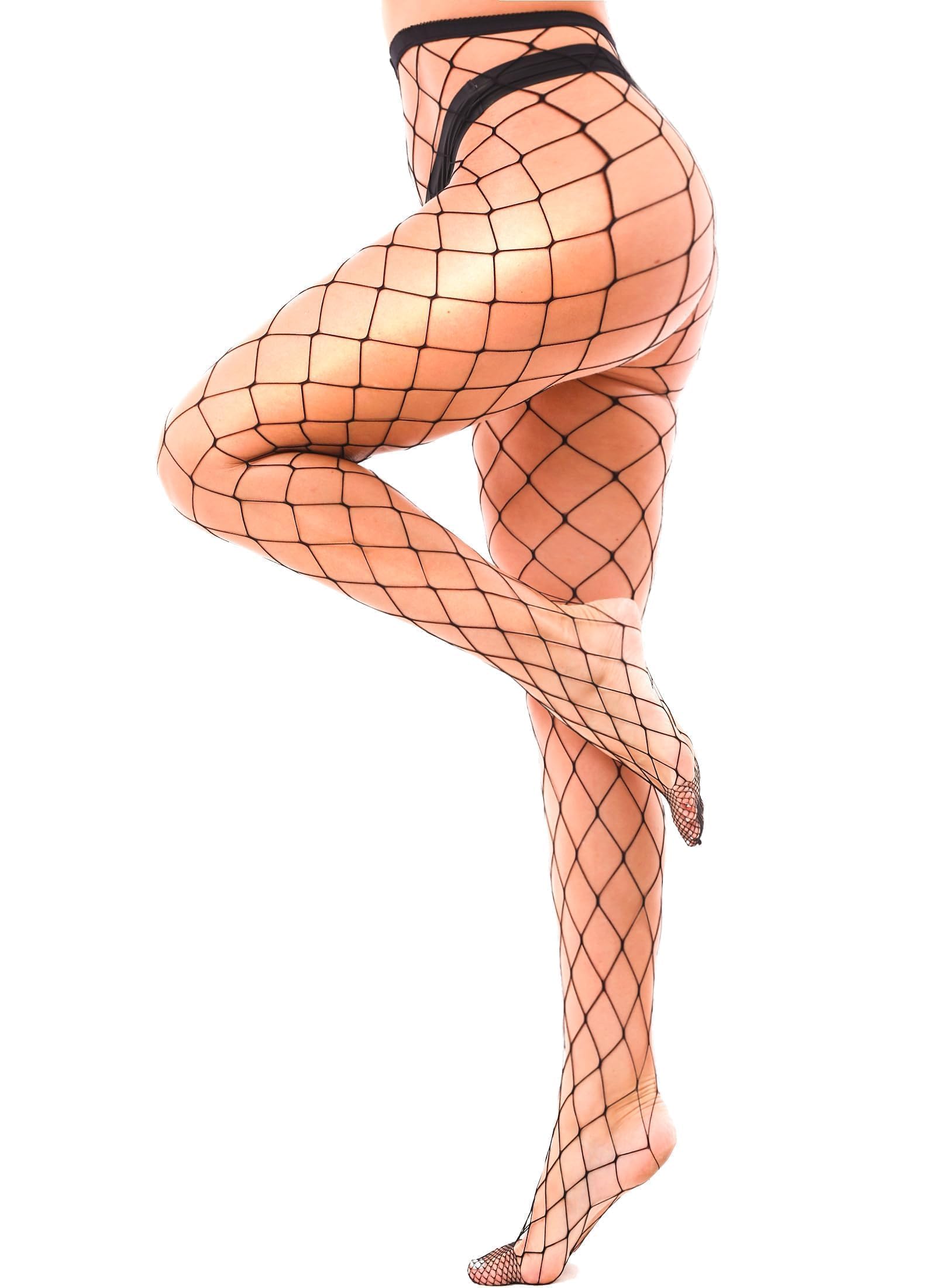 Plus Size Fishnet Tights for Women - High Waist Sexy Pantyhose Stockings - Perfect for Halloween, Cosplay, and Night Out Outfits