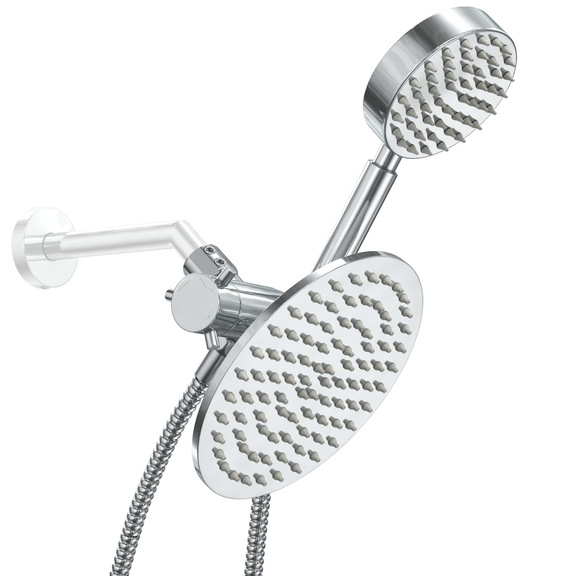 Premium All-Metal Dual Shower Head with Handheld Spray - 2.5 GPM Rain Shower & Diverter for Luxurious Bathroom Experience | Perfect for Spa-Like Relaxation & Easy Cleaning