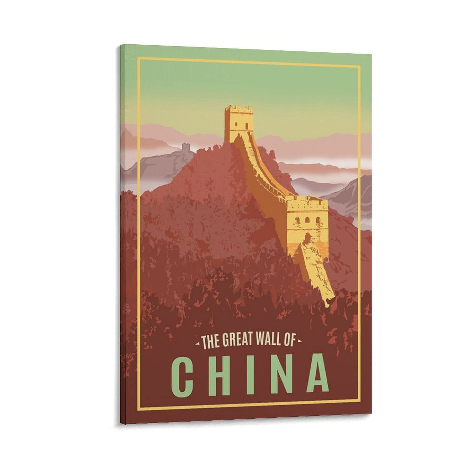 Vintage Beijing Badaling Great Wall Travel Poster - Canvas Wall Art Print for Living Room, Office, Bedroom Decor - Chinese Landscape Painting & Home Gift Idea - Perfect for Asian-Themed Interiors & Travel Enthusiasts