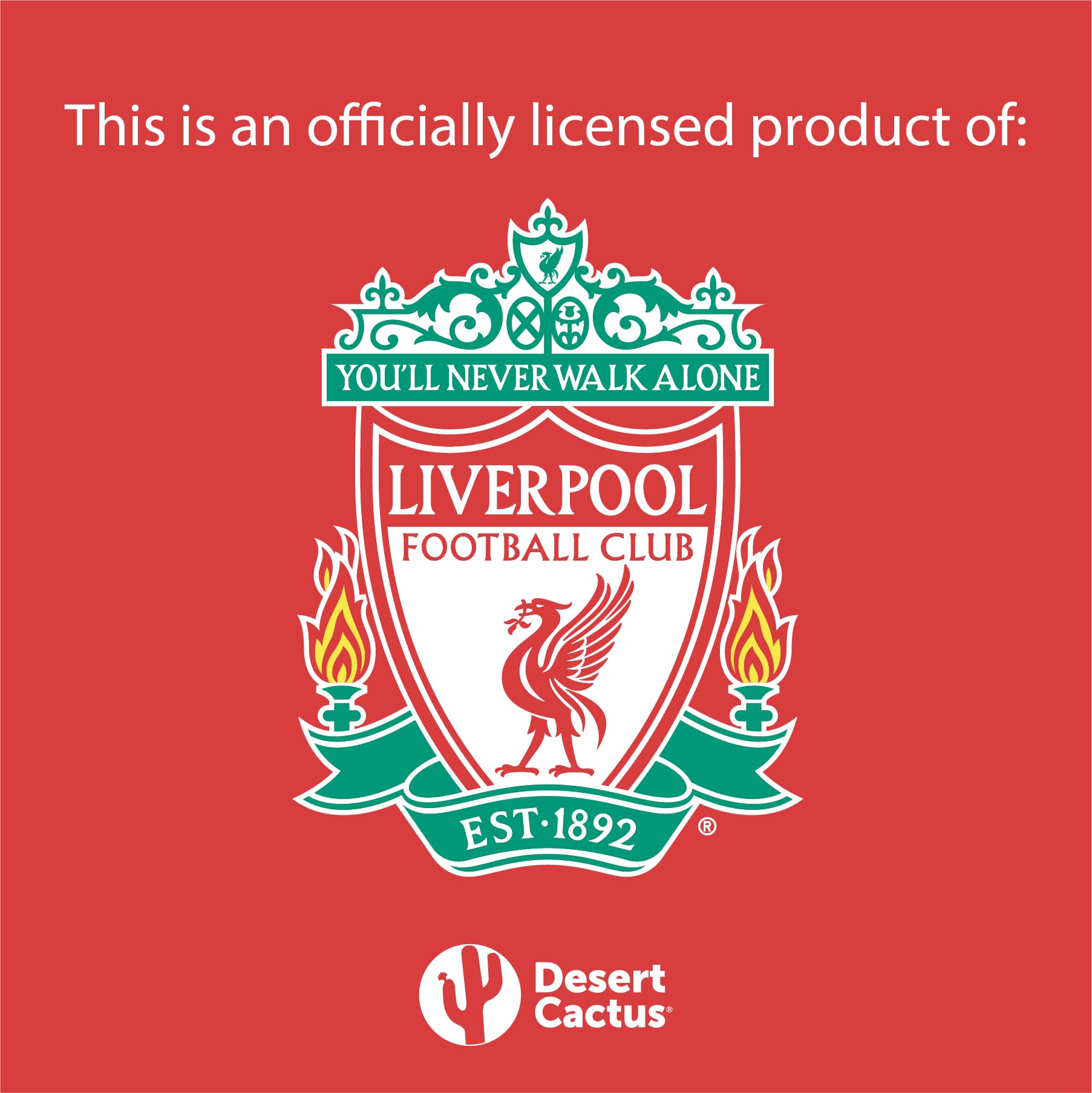 Liverpool FC Desert Cactus Vinyl Sticker Decal - Premium Waterproof Laptop, Water Bottle & Car Decoration - Perfect for Soccer Fans, Scrapbooking & Premier League Memorabilia Collection