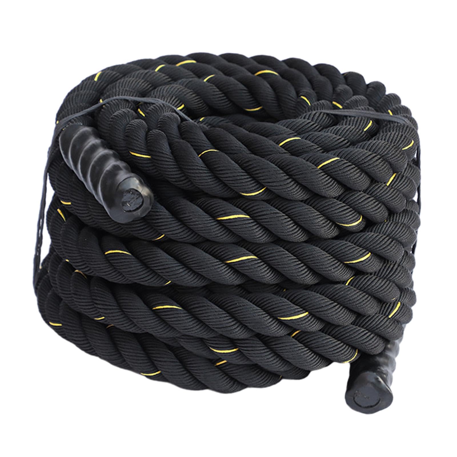 **2.8M/3M Battle Rope - Heavy Duty Fitness Rope for Strength Training, CrossFit, Cardio & Home Gym Workouts - 25mm Thick Climbing Rope for Physical Endurance & Muscle Building (Yellow)**    *(Perfect for HIIT, Functional Training, Outdoor Workouts & Professional Athletes)*