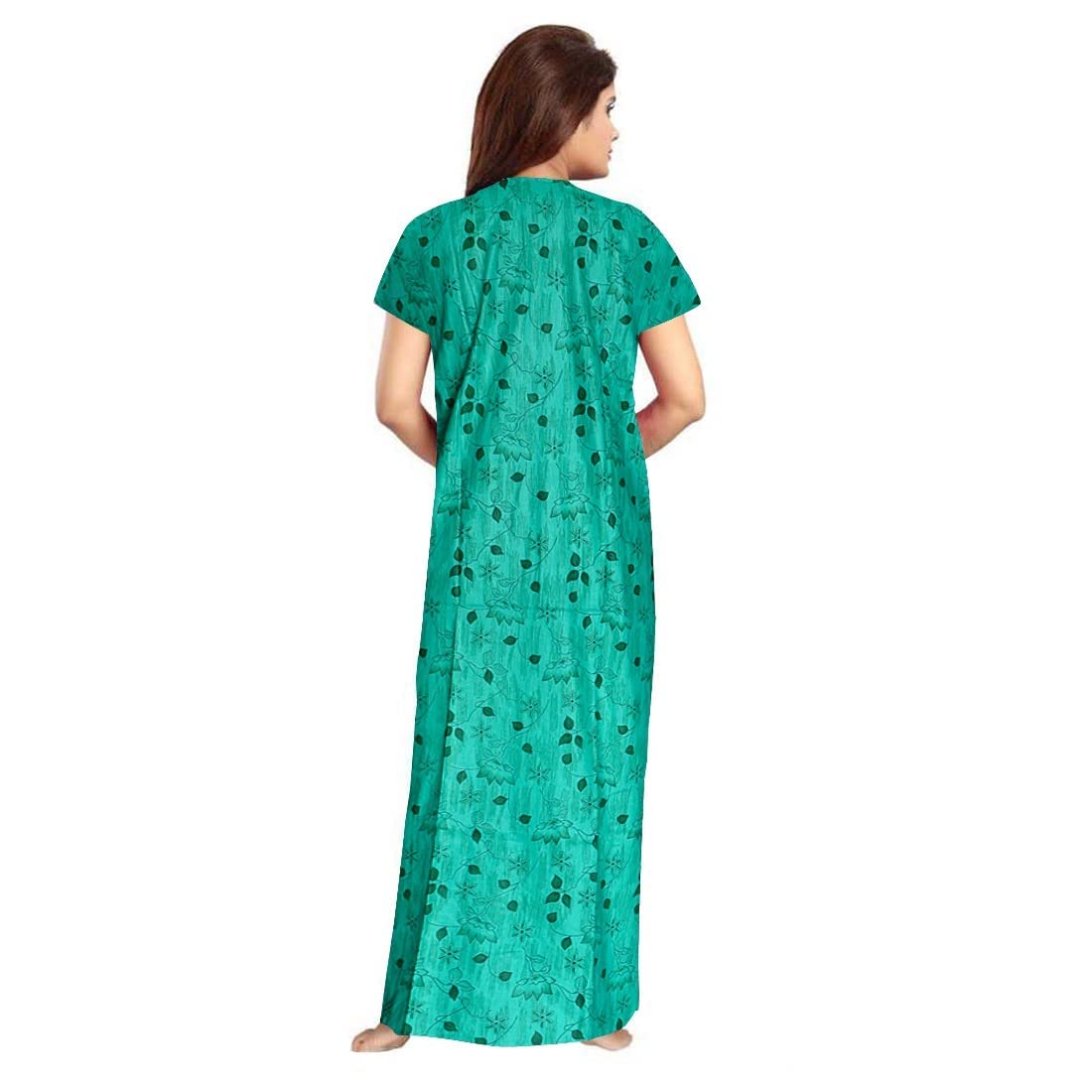 Women's 100% Soft Cotton Jaipuri Printed Indian Full-Length Nightgown Sleepwear - Pack of 2 (Free Size) | Comfortable Night Dress for Sleeping, Lounging & Travel