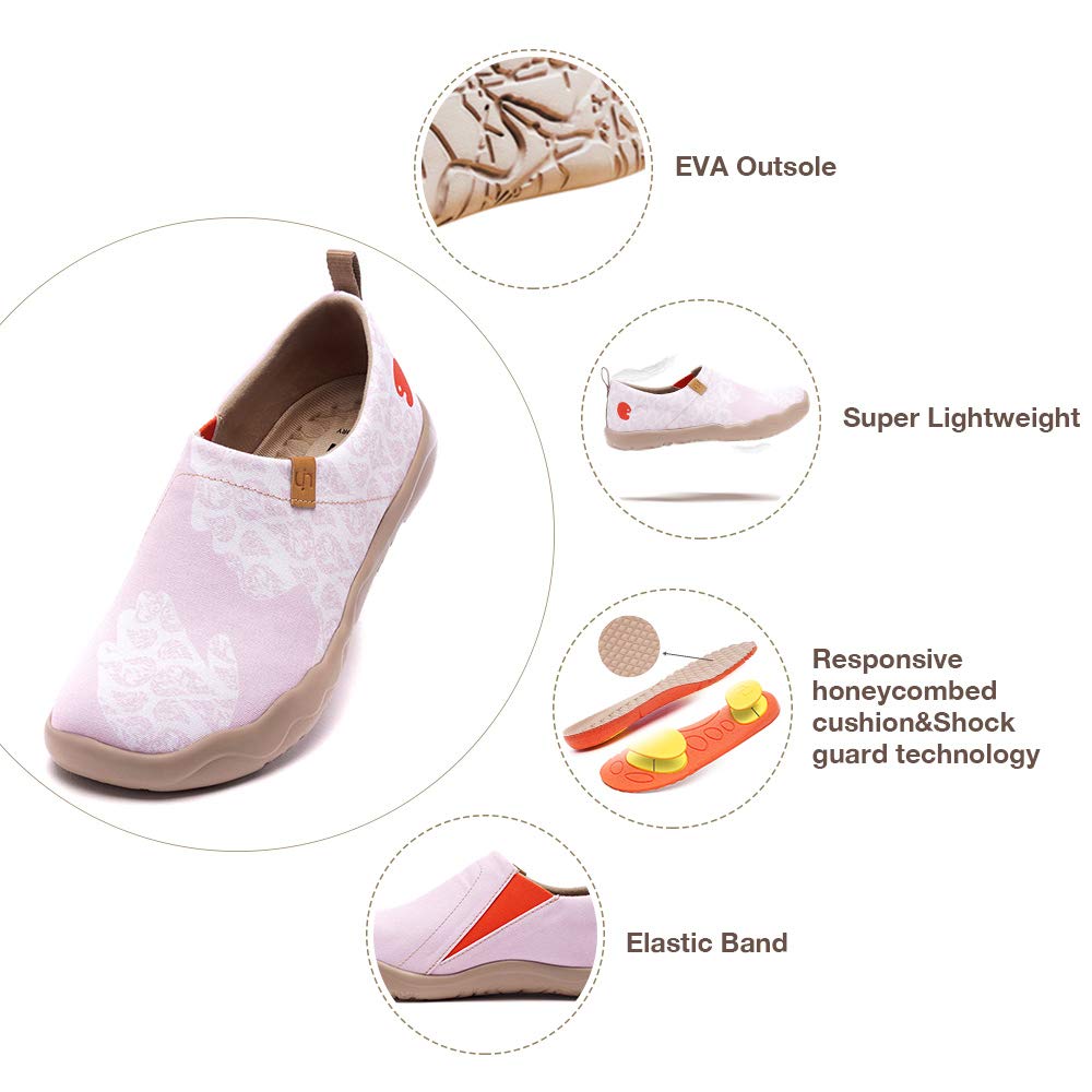 UIN Women's Slip-On Loafers - Lightweight Casual Sneakers with Artistic Painting Design for Walking, Travel & Everyday Wear | Comfortable Flats for Work, Shopping & Leisure Activities
