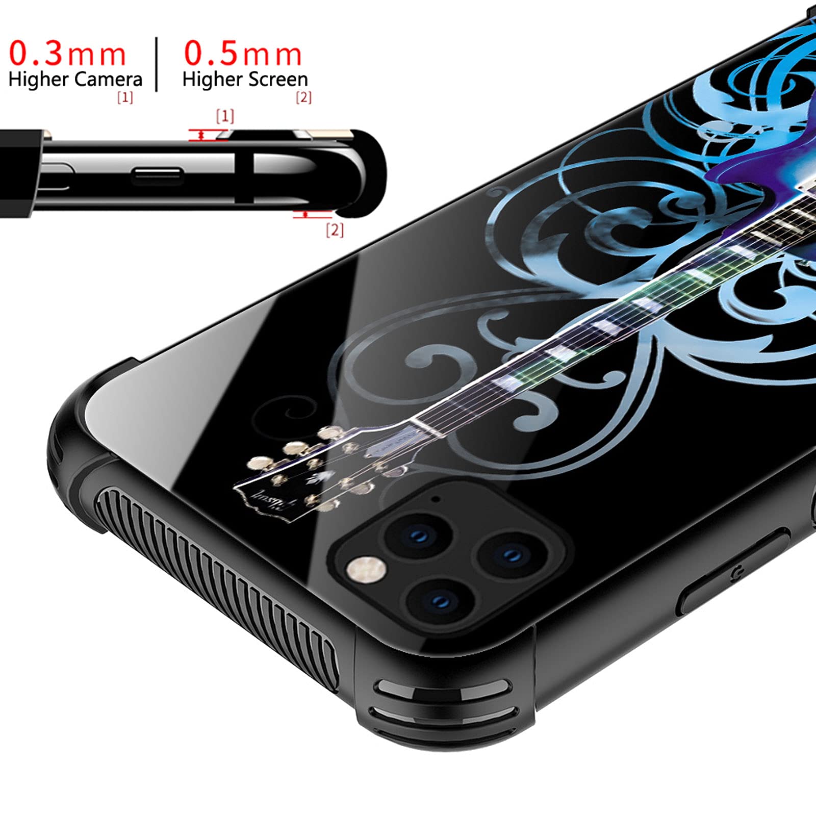 Shockproof Anti-Scratch Hard PC Case for iPhone 13 Mini - Blue Guitar Design | Stylish Protection for Everyday Use, Travel & Outdoor Activities