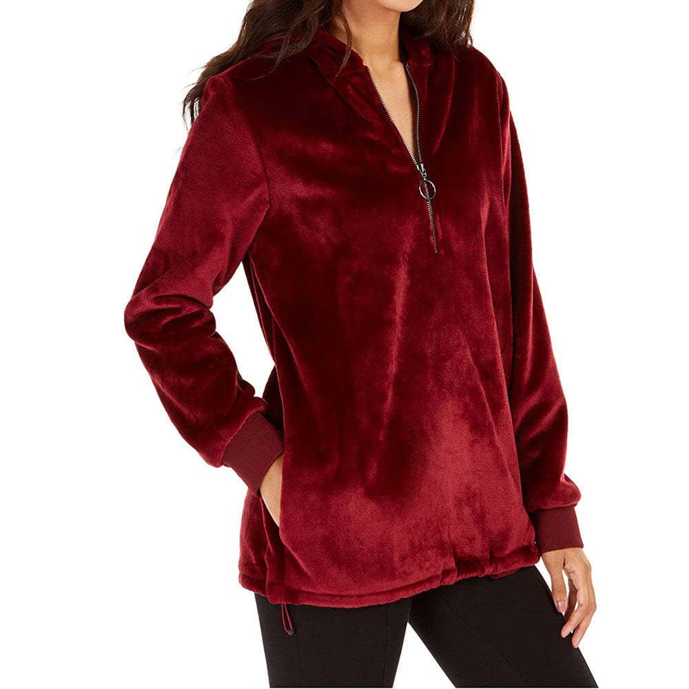 Ideology Women's Fleece Velour Jacket - Soft & Warm Winter Coat for Cold Weather - Perfect for Outdoor Activities, Casual Wear & Layering