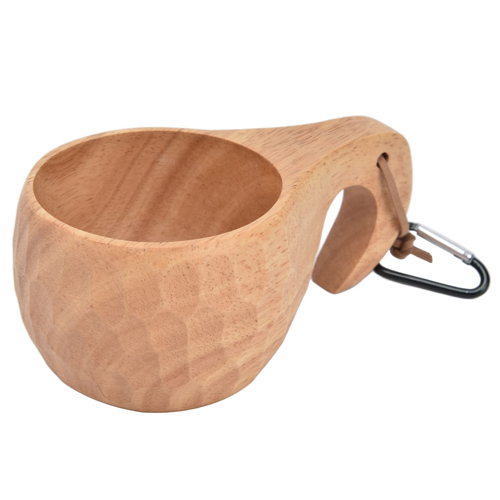 Premium 200ml Portable Wooden Drinking Cup - Smooth, Durable & Eco-Friendly Milk Cup with Hanging Buckle - Perfect for Home, Office, Travel & Outdoor Activities - Tortoise Shell & Trunk Design Household Essentials