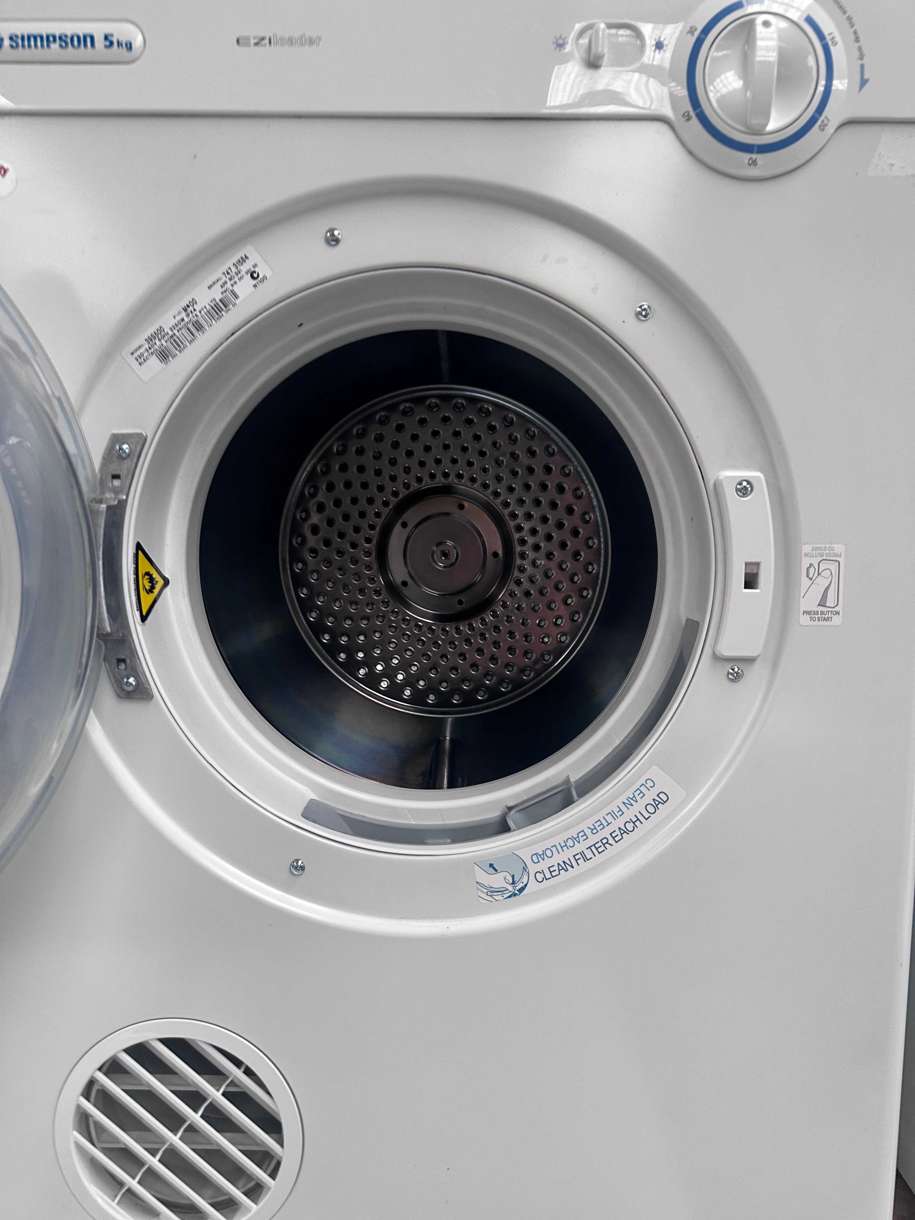 Simpson 5kg Compact Clothes Dryer | Energy Efficient & Quiet | Refurbished with Warranty | Perfect for Apartments, Dorms & Small Laundry Spaces