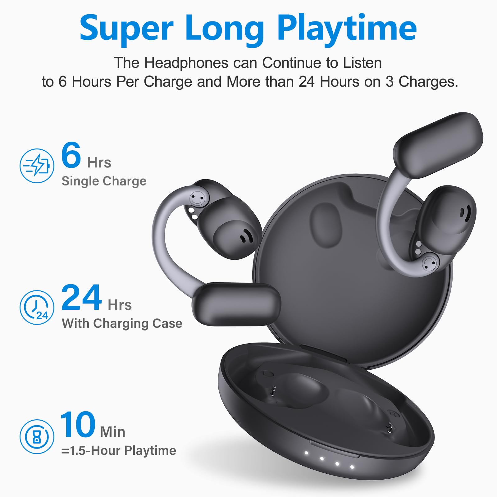 Open Ear Headphones with ENC Call Noise Cancelling - Wireless Bluetooth Earbuds for Running, Cycling & Outdoor Sports