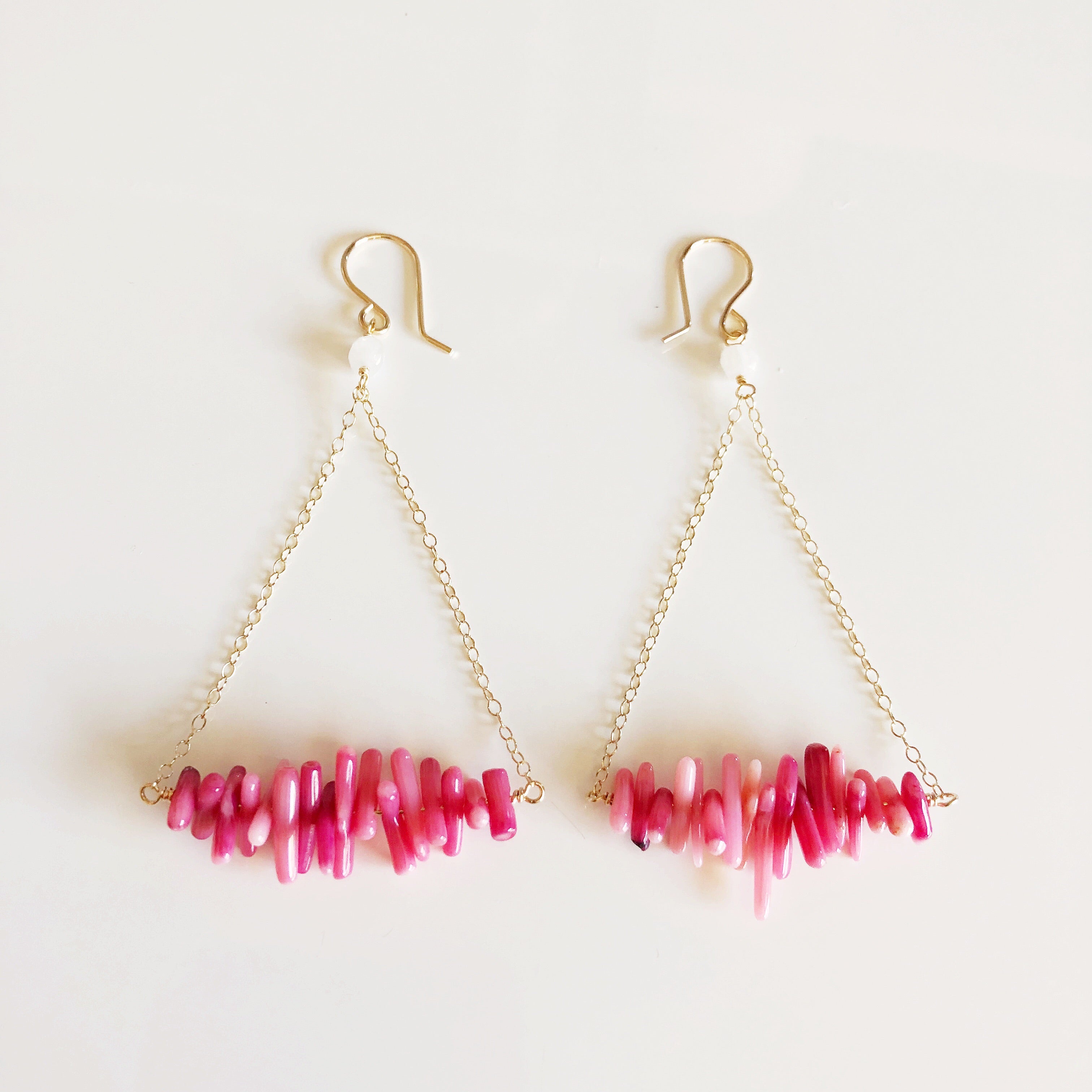 RIKO Pink Coral Branch Earrings (E111) - Elegant Dangle Earrings for Women, Perfect for Parties, Weddings & Everyday Wear