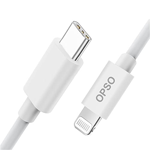 OPSO 4ft USB C to Lightning Cable - Apple MFi Certified Fast Charging Cable for iPhone 13/12/11/X Series - PD Compatible iPhone Charger Cord - Perfect for Home, Office & Travel Charging