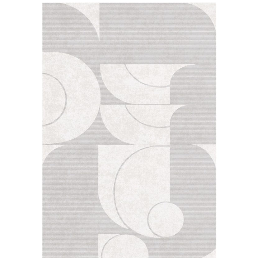 Abstract Contemporary Area Rugs - Soft Grey Modern Rug for Bedroom, Living Room, Dining Room & Office - Large Non-Slip Floor Mat Under Sofa - Home Decor & Workspace Accent