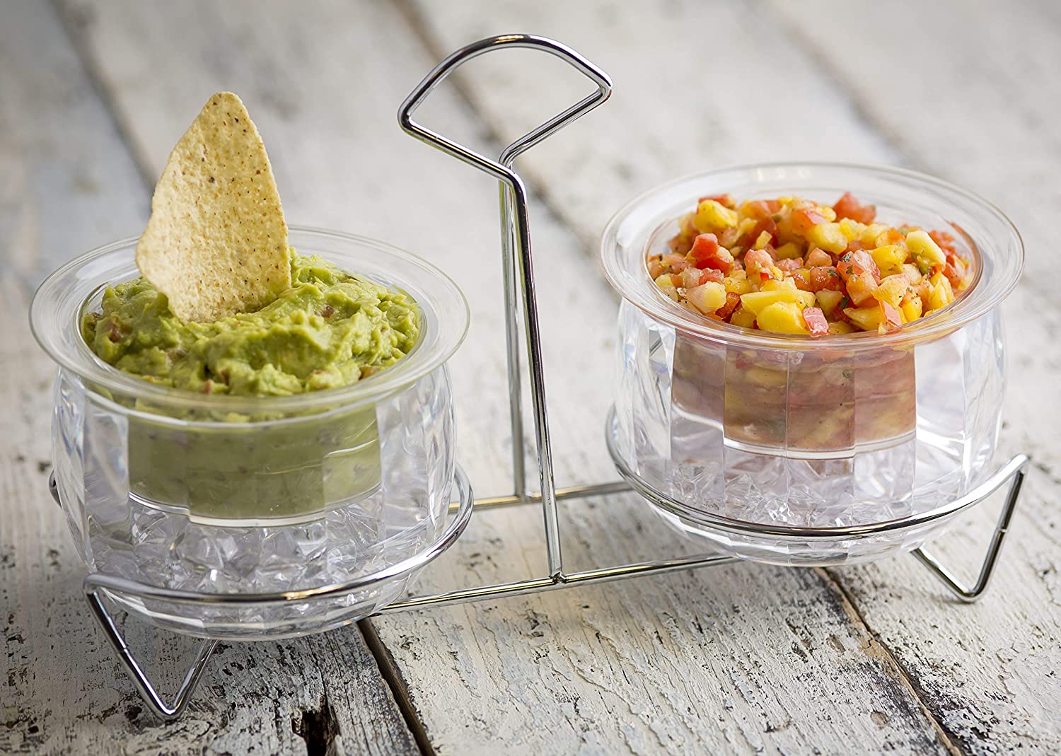 Double Dip Chiller Bowl Set - 2-Piece Stainless Steel Serving Bowls for Ice Cream, Sorbet & Dips | Perfect for Parties, BBQs & Entertaining