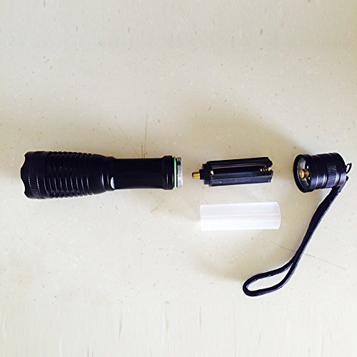 4000lm Aluminum E17 Cree XM-L T6 LED Zoomable Flashlight with AC/Car Charger & 18650 Rechargeable Battery - Perfect for Camping, Hiking, Emergency & Outdoor Adventures