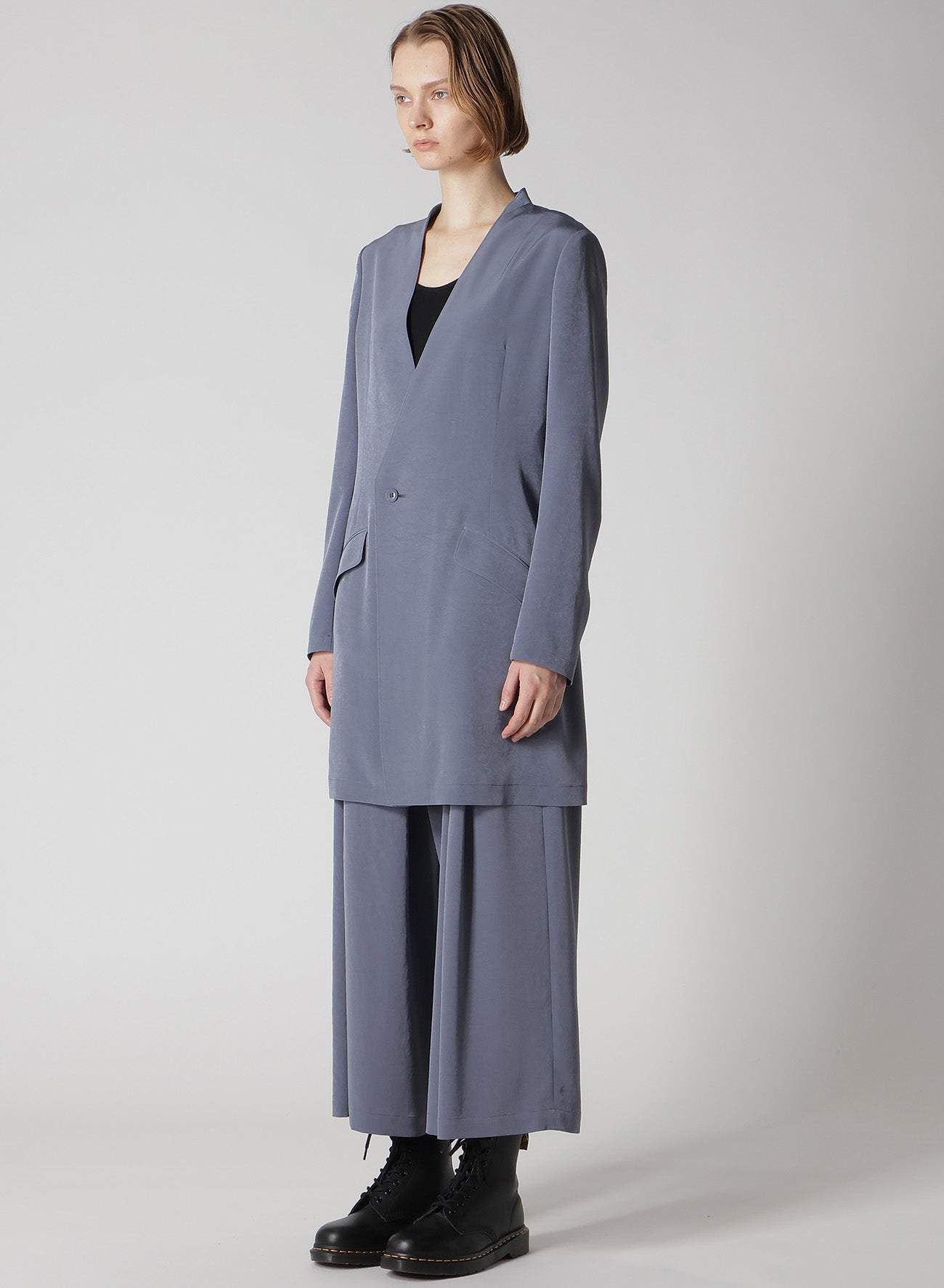 Elegant Crepe de Chine Collarless Jacket for Women - Lightweight & Stylish Blazer for Office, Dinner, and Casual Wear