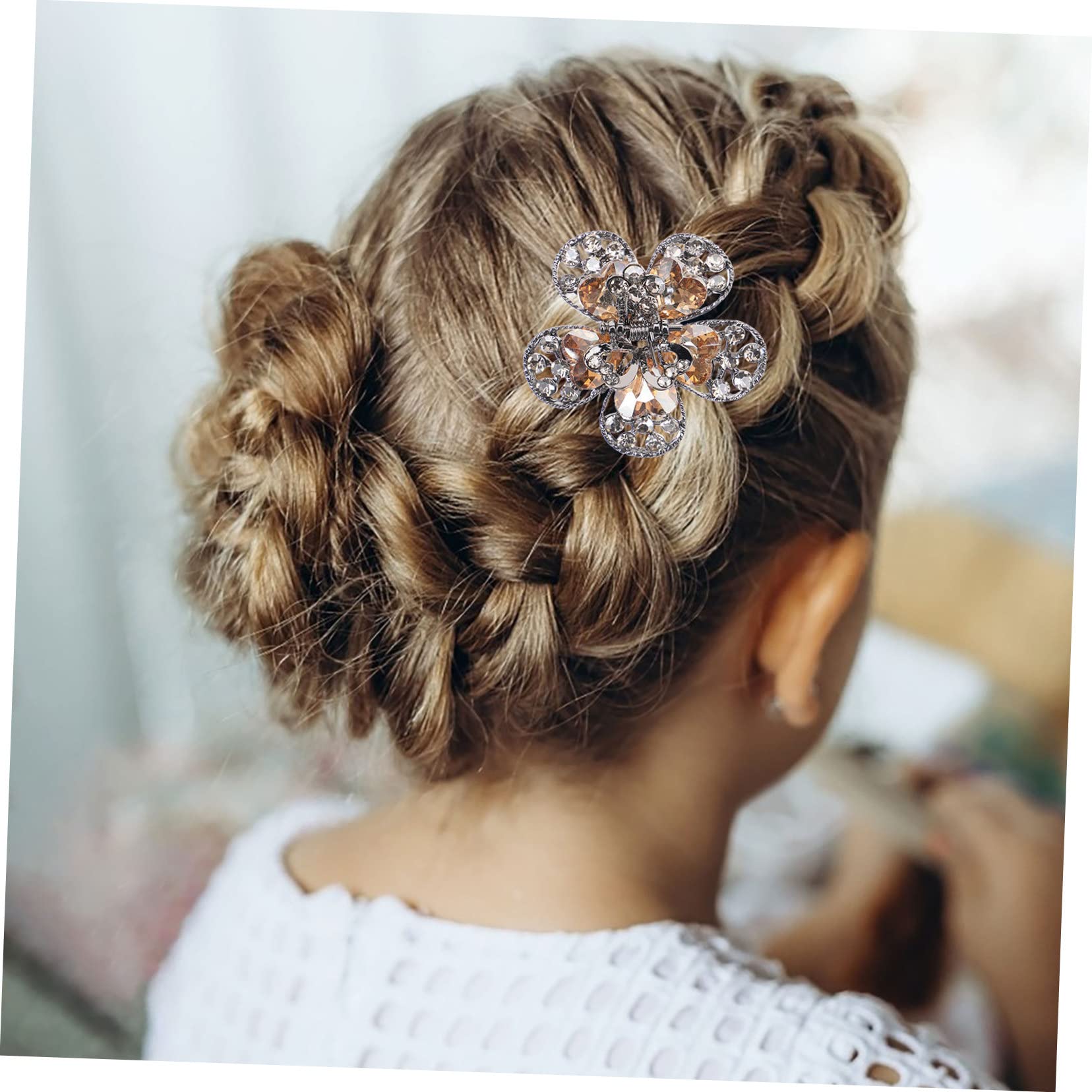 Vintage Rhinestone Flower Hair Clips for Women - Party & Wedding Accessories