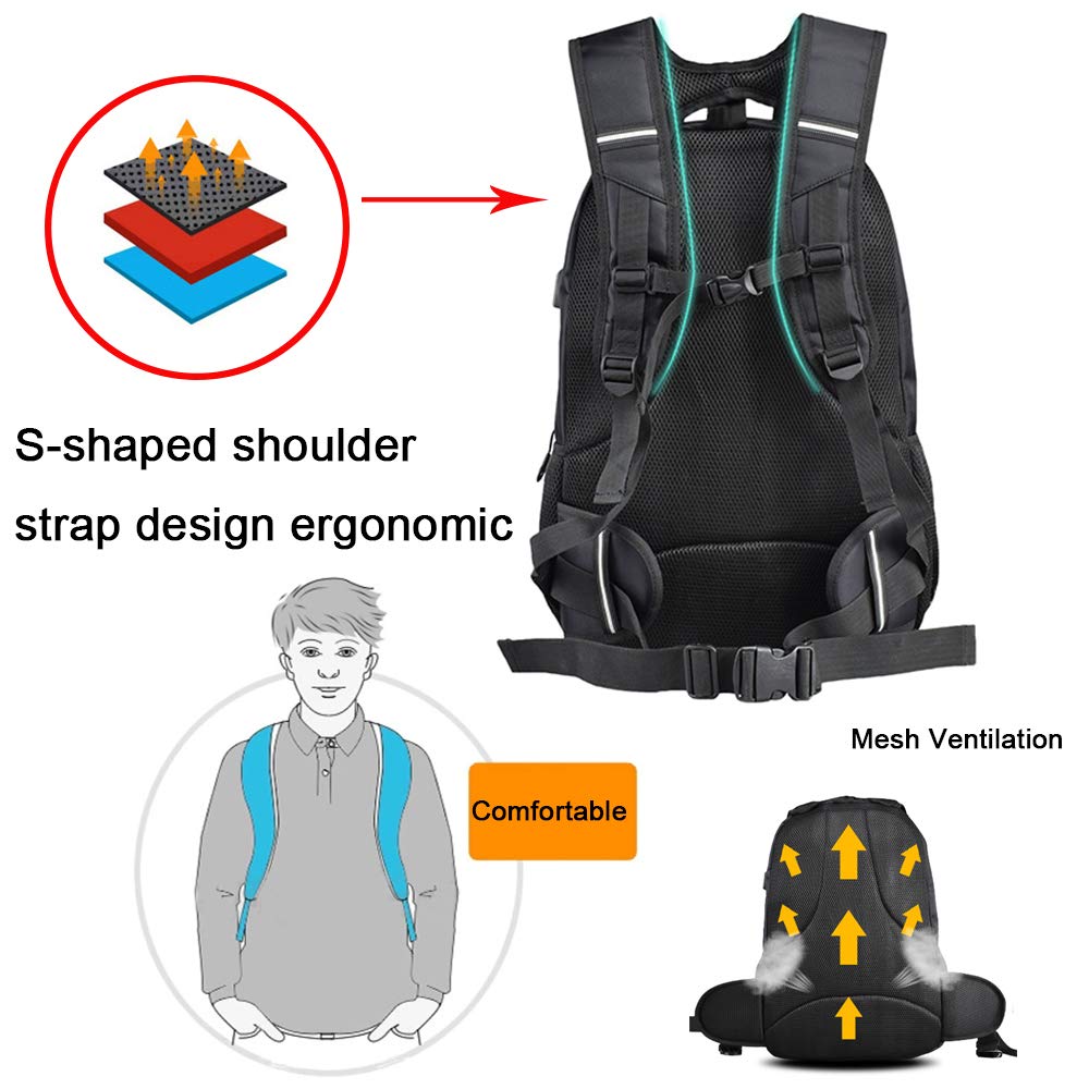 Waterproof Motorcycle Helmet Backpack 15L - Large Capacity Hard Shell Cycling Backpack for Men - Durable Storage Bag for Commuting, Travel & Outdoor Adventures