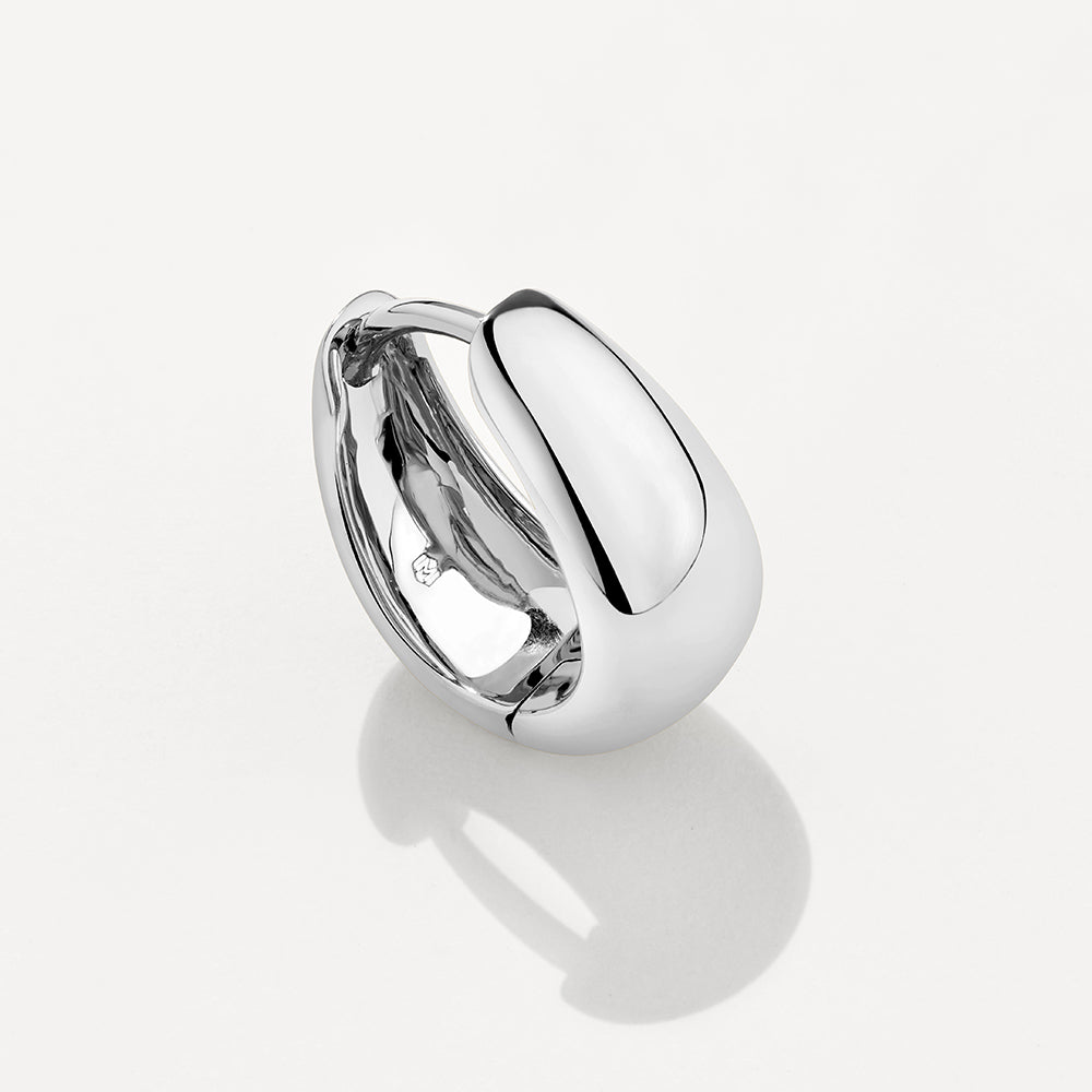 Silver Dome Huggie Hoop Earrings for Women - Minimalist Cartilage Ear Cuffs for Everyday Wear & Special Occasions