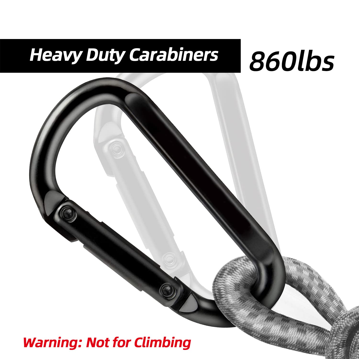 Heavy Duty 860lbs Carabiner Clip - 3