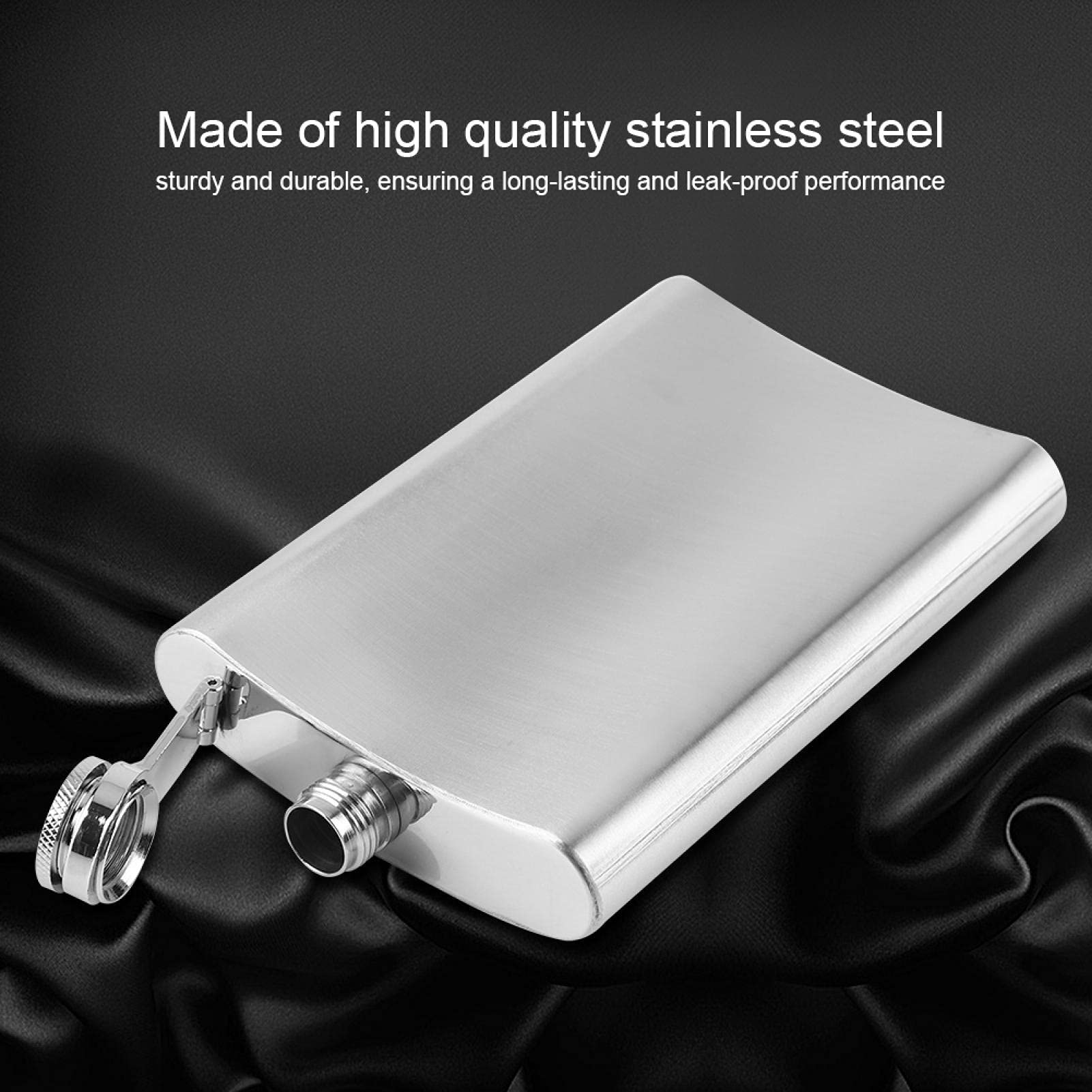 Stainless Steel Liquor Flask Funnel - 10 oz Pocket Whiskey Flask for Alcohol, Wine & Liquor - Perfect for Outdoor Adventures, Camping, Travel & Gifts