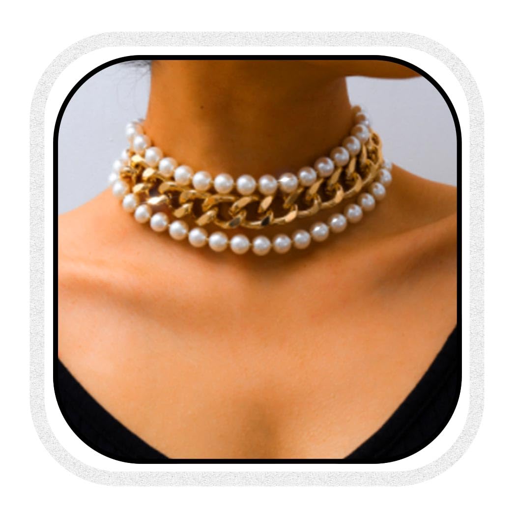 CLOACE Boho Choker Necklace - 18K Gold Plated Cuban Link Chain for Women & Girls | Trendy Fashion Jewelry for Parties, Weddings & Everyday Wear