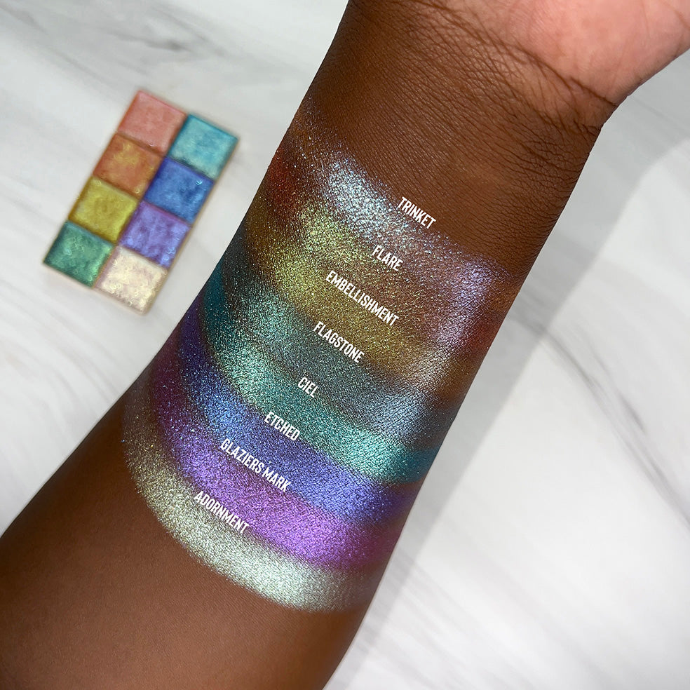 Flare Glitter Multichrome Eyeshadow Palette - Long Lasting Pigmented Makeup for Party, Halloween & Special Occasions