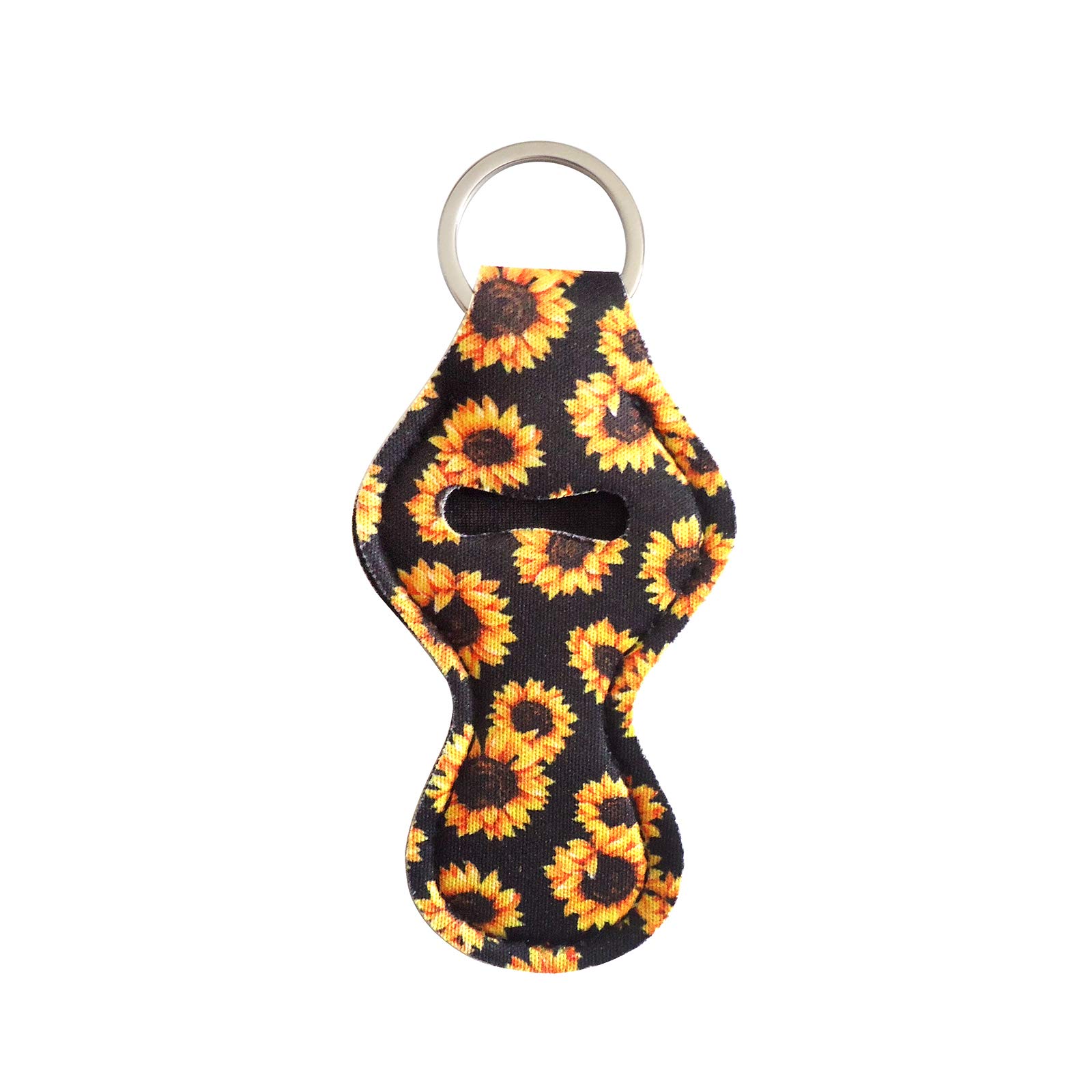 ROSTIVO Chapstick Holder Keychains for Women - Sunflower Printed Lipstick Holders for Fashionable and Practical Use