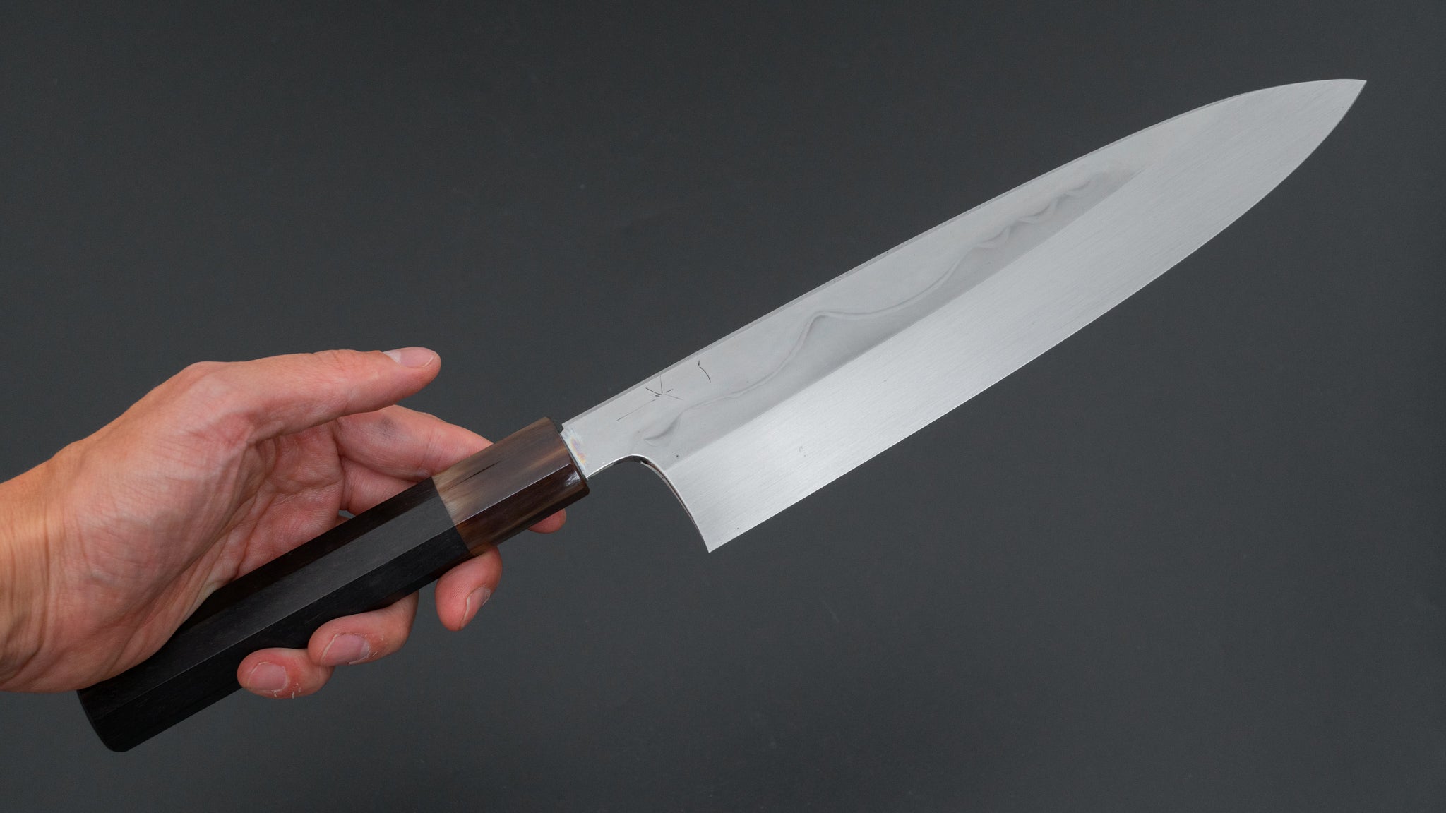 Hitohira Togashi White #1 Fuji Mizu Honyaki Gyuto 240mm Japanese Chef Knife with Taihei Ebony Handle & Saya - Premium Kitchen Knife for Professional Chefs & Cooking Enthusiasts