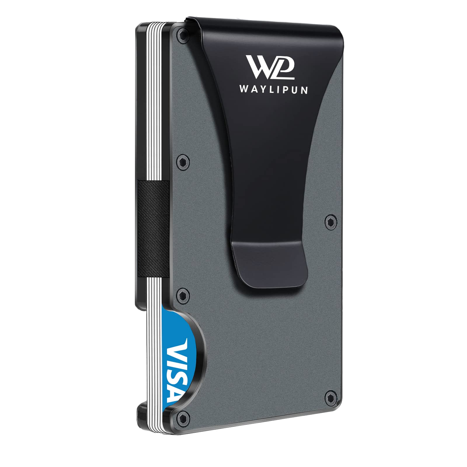 Waylipun Slim RFID Blocking Metal Wallet - Minimalist Aluminum Card Holder for Men & Women, Perfect for Travel & Daily Use